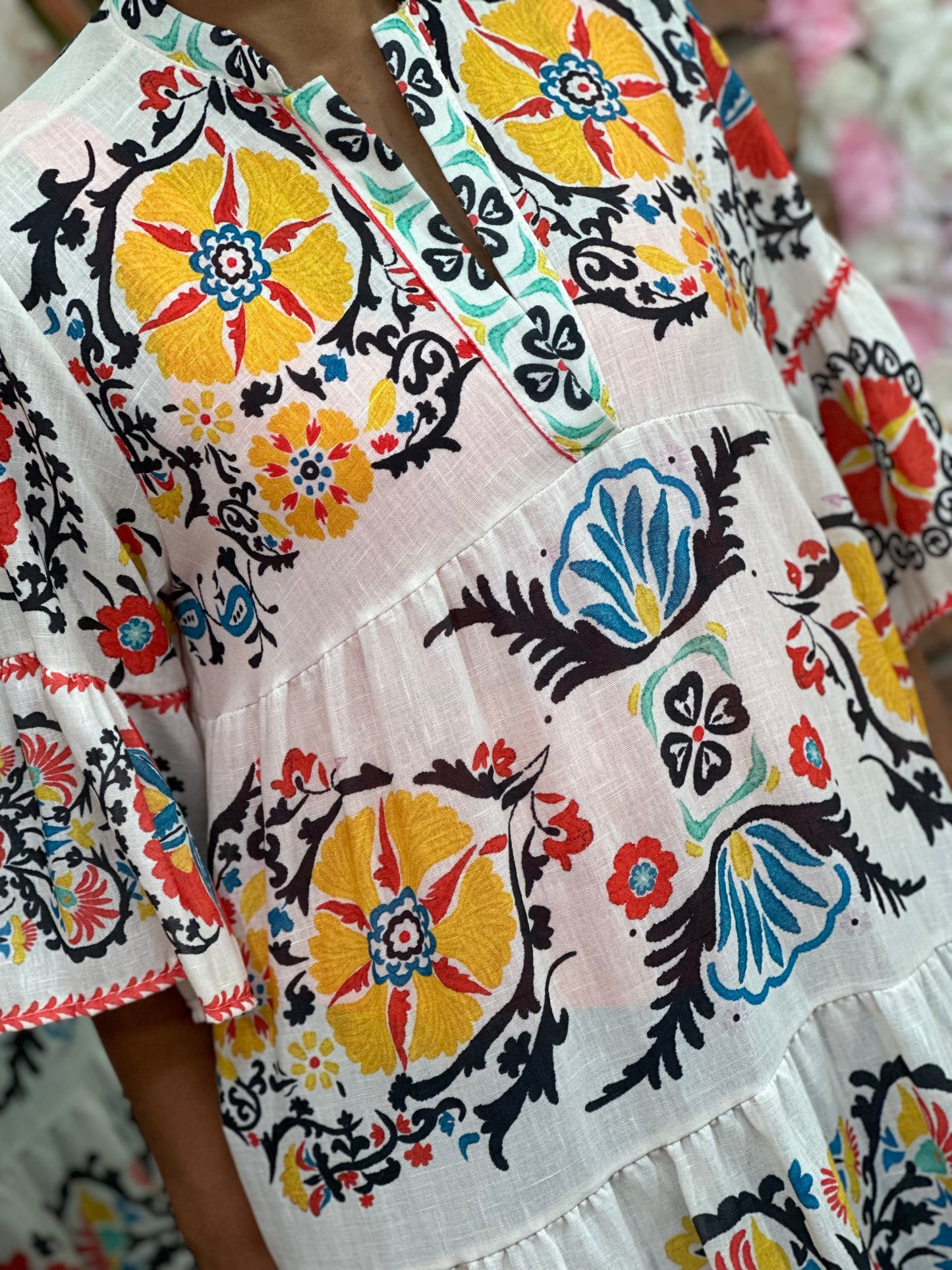 AZTEC MIDAXI SMOCK DRESS - #LASTONELEFT