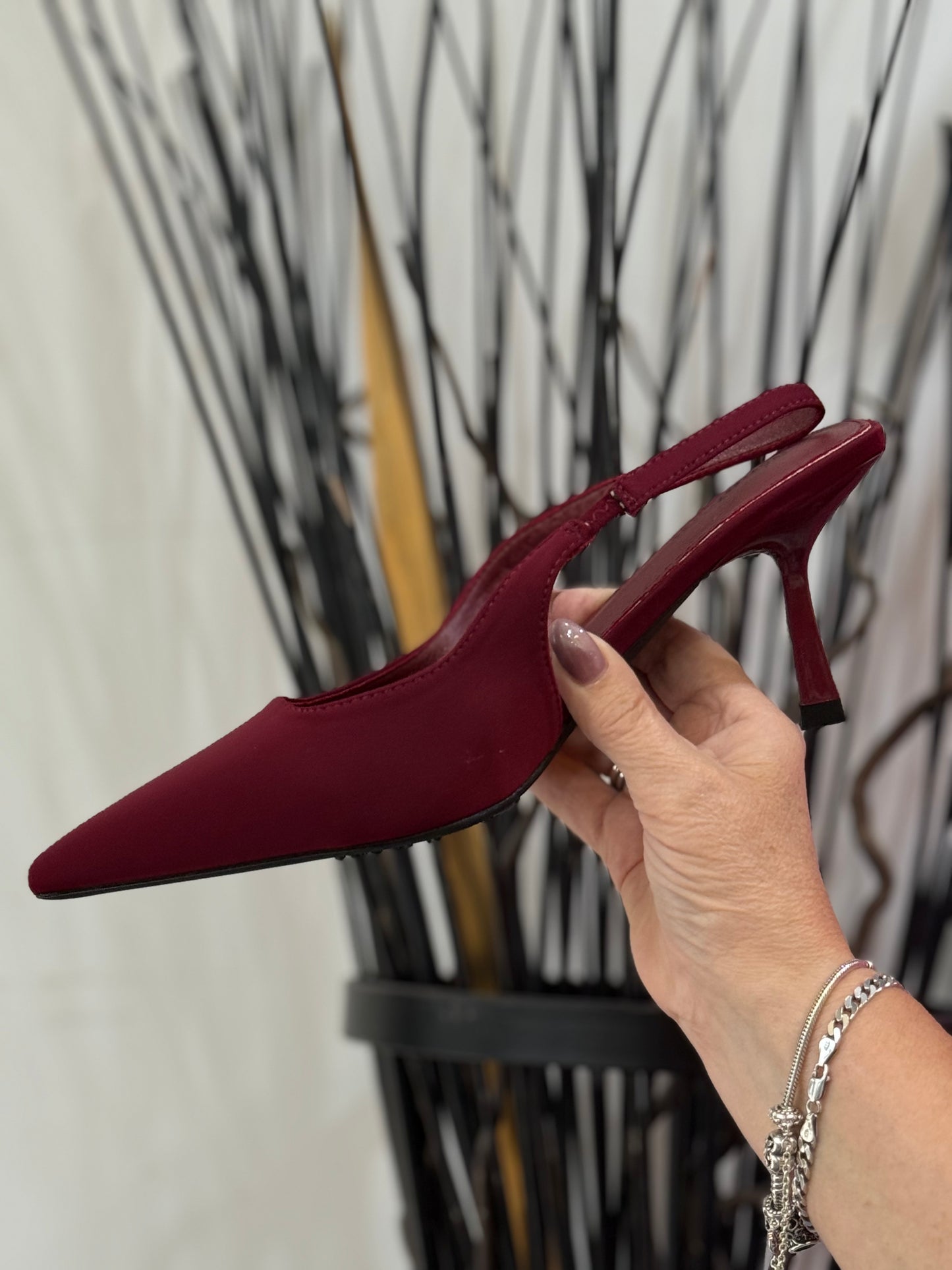 HARPER SLING BACK SHOE-WINE