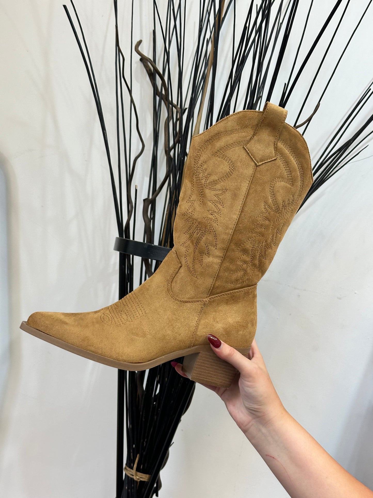 KENLEY CALF COWBOY BOOT-CAMEL --#FLASH££OFF