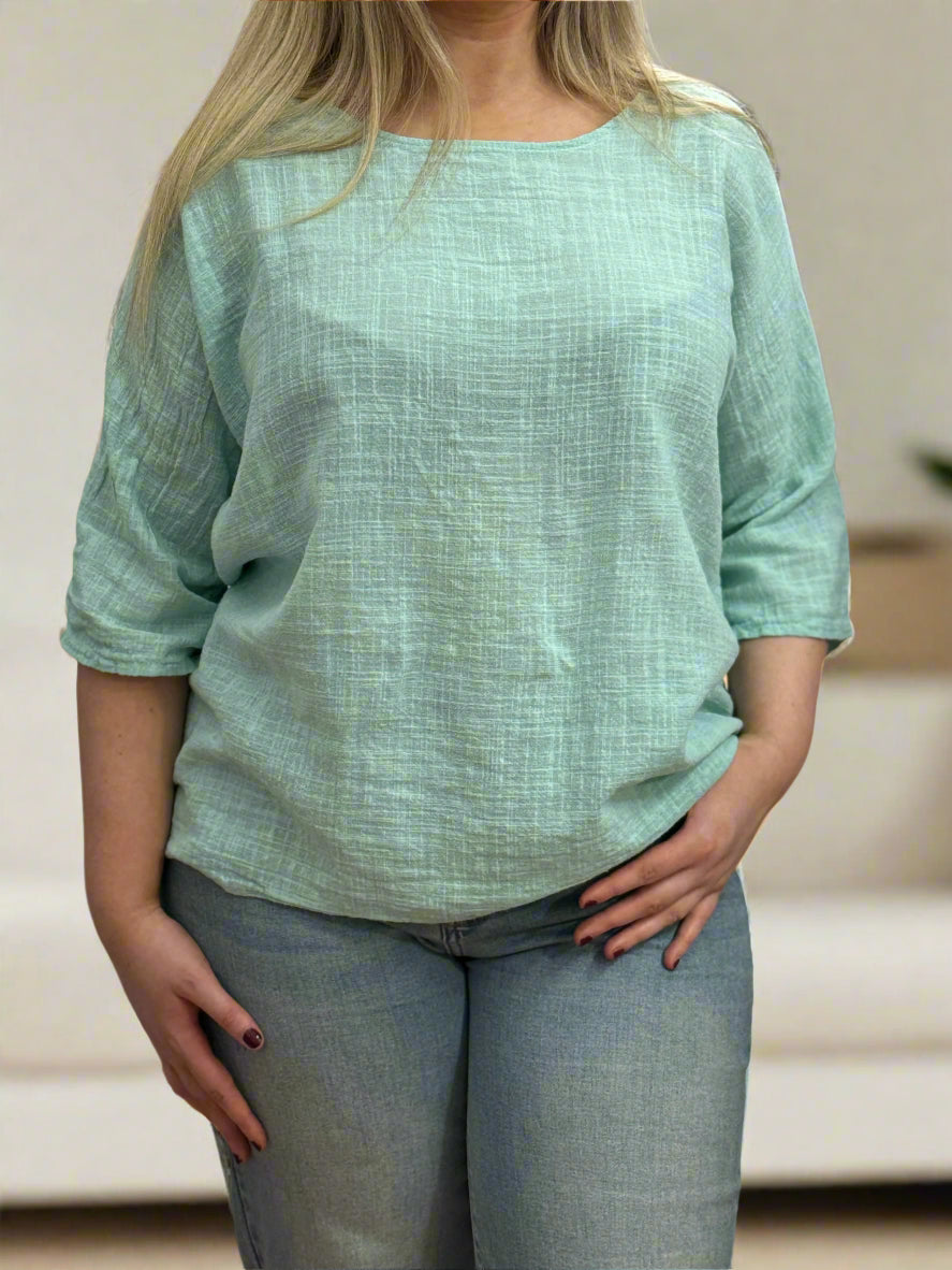 ROSANNA-S/SLV LINEN COTTON TOP MWBASIC