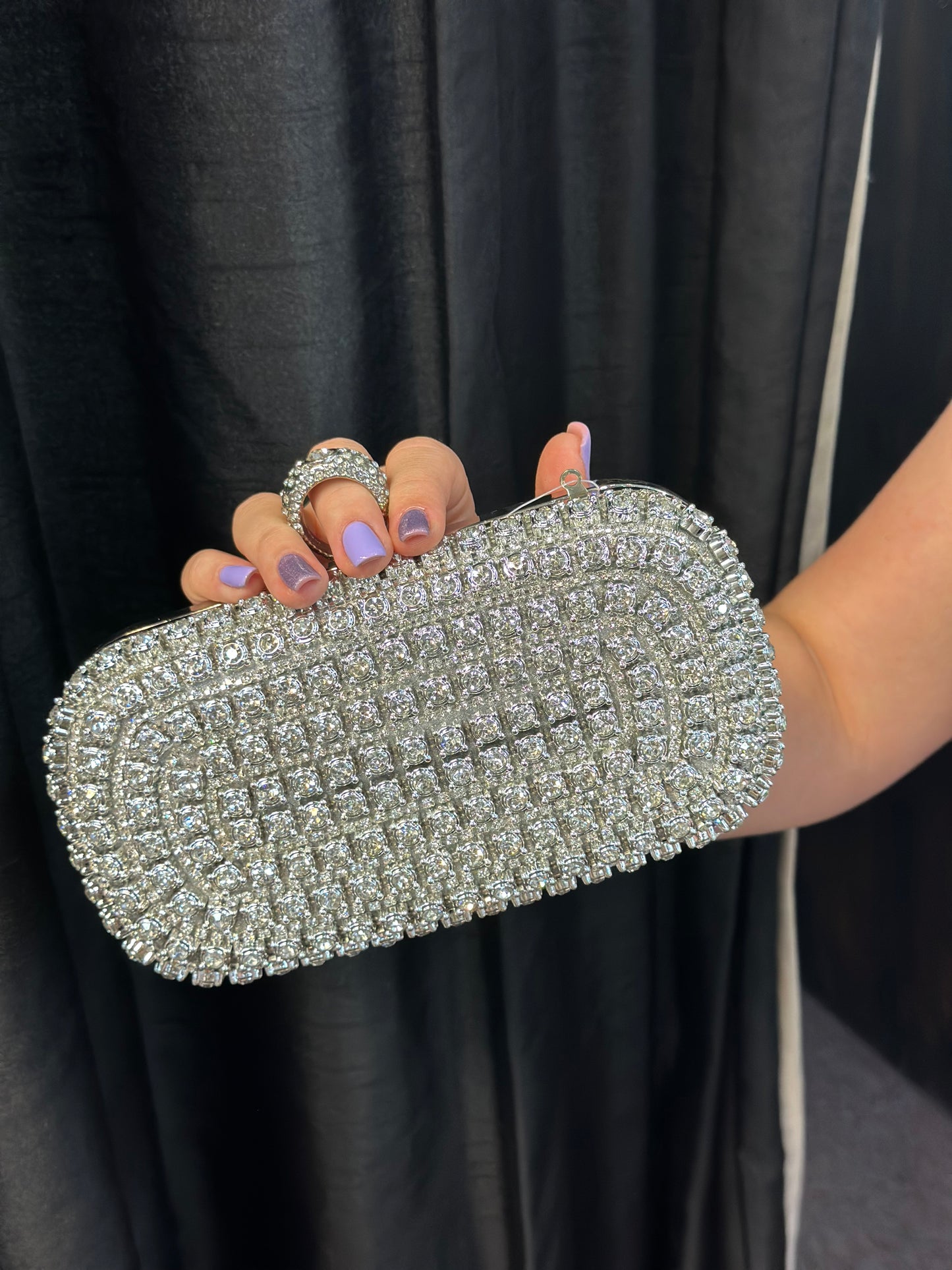 DOUBLE DIAMANTE CLUTCH-ALL COLOURS