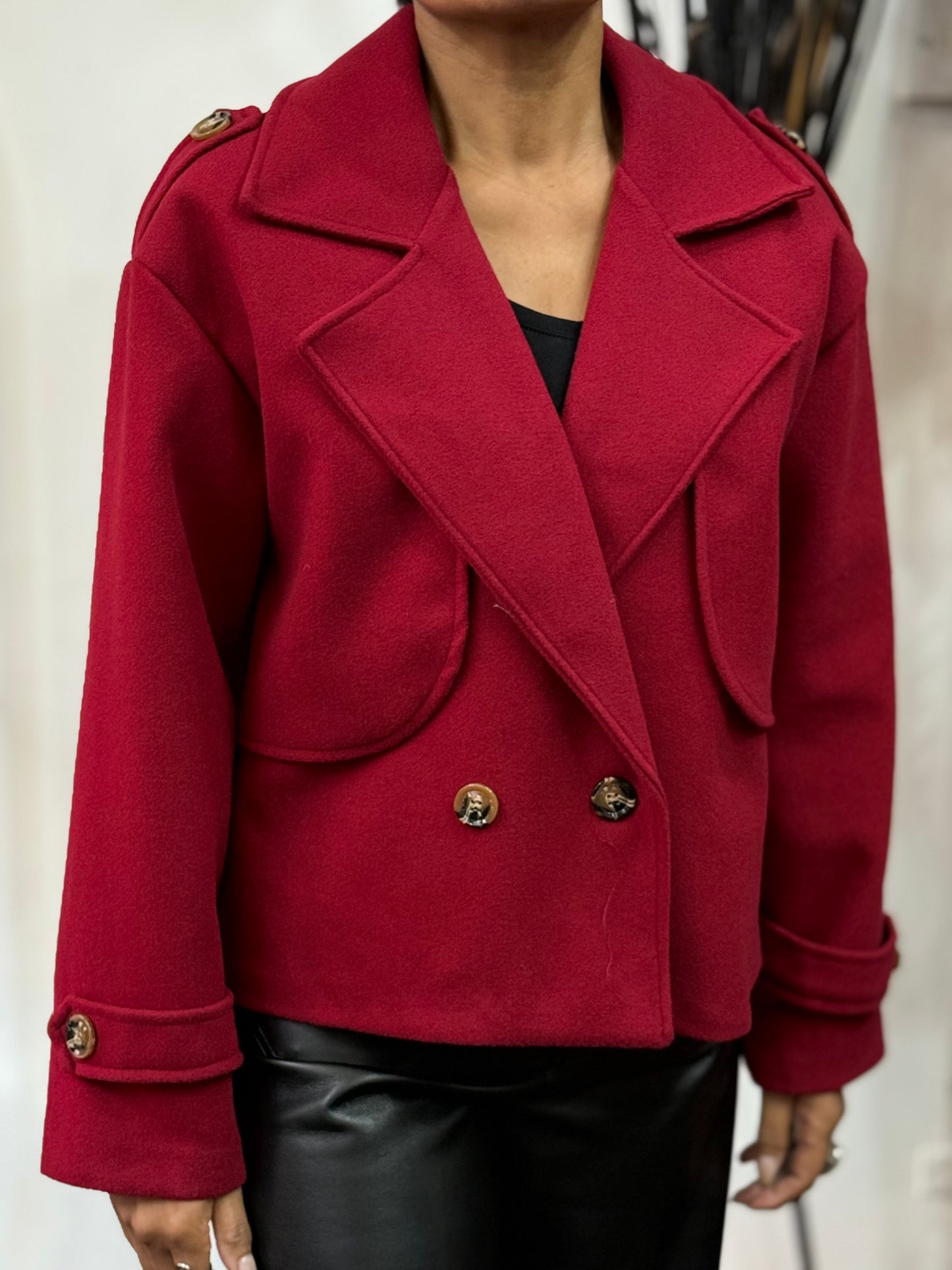 EWING- MELTON D/B LOOKBIKER JACKET --🖤BLACKFRIDAYWKEND- ££OFF