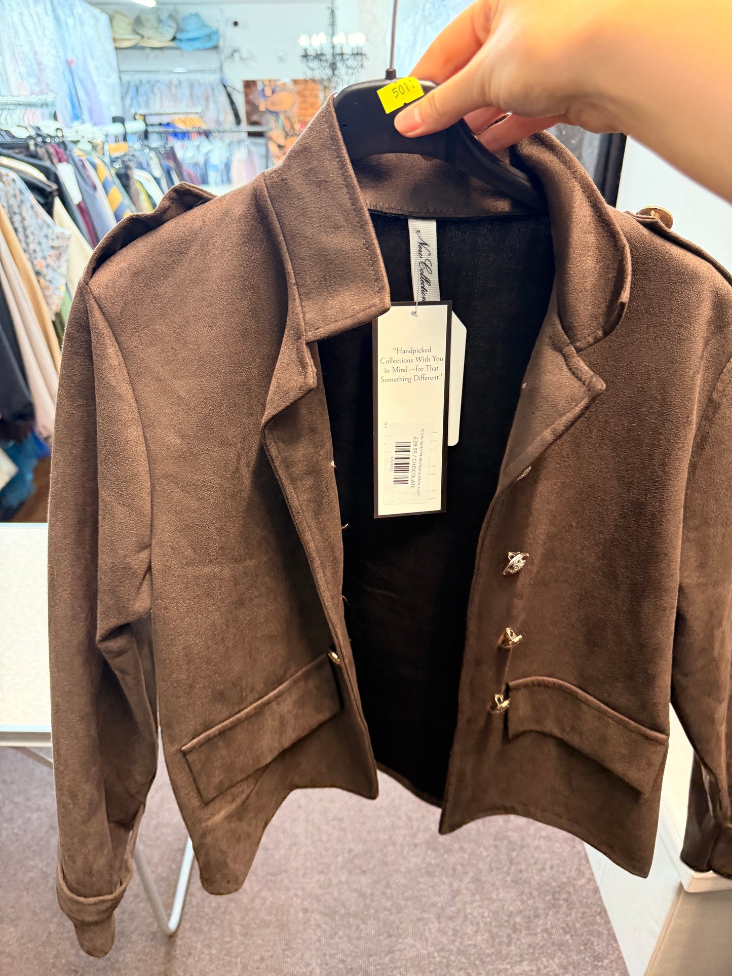 FLYNN- SUEDETTE MILITARY BUTTON JACKET