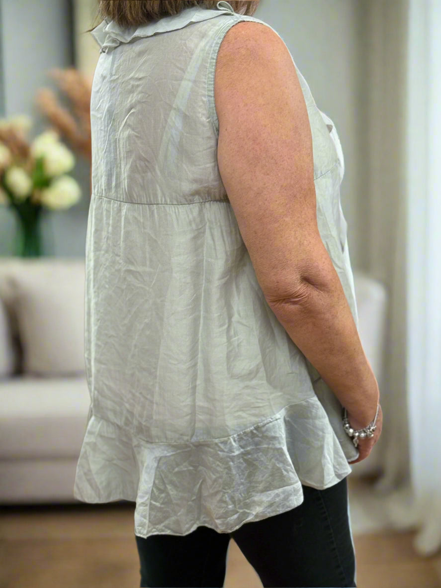 TAMARA- FRILL FRONT A-LINE TOP