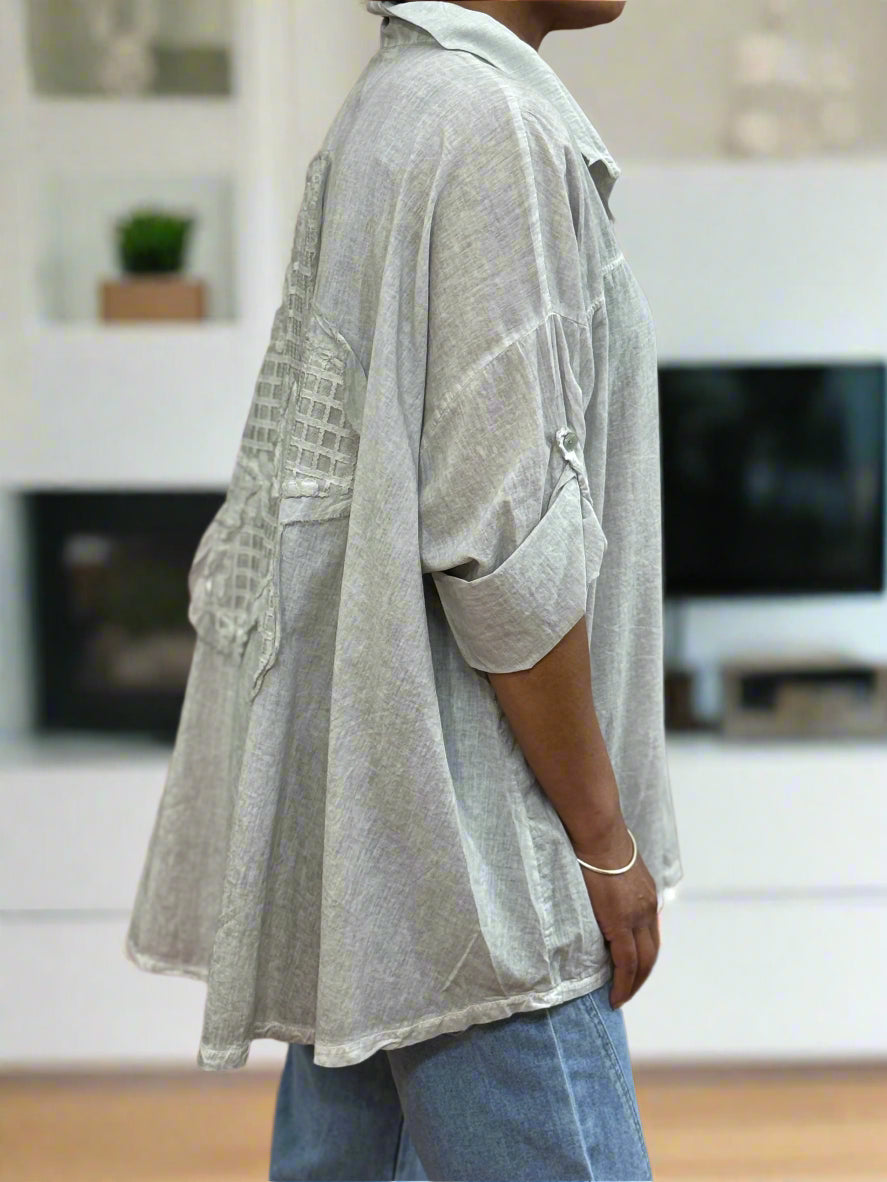 HANNAH- WASHED FLOWER APP SHIRT