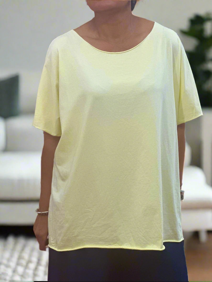 DARCEY-O/SIZED RAW EDGE TEE -#LAST 1 LEFT