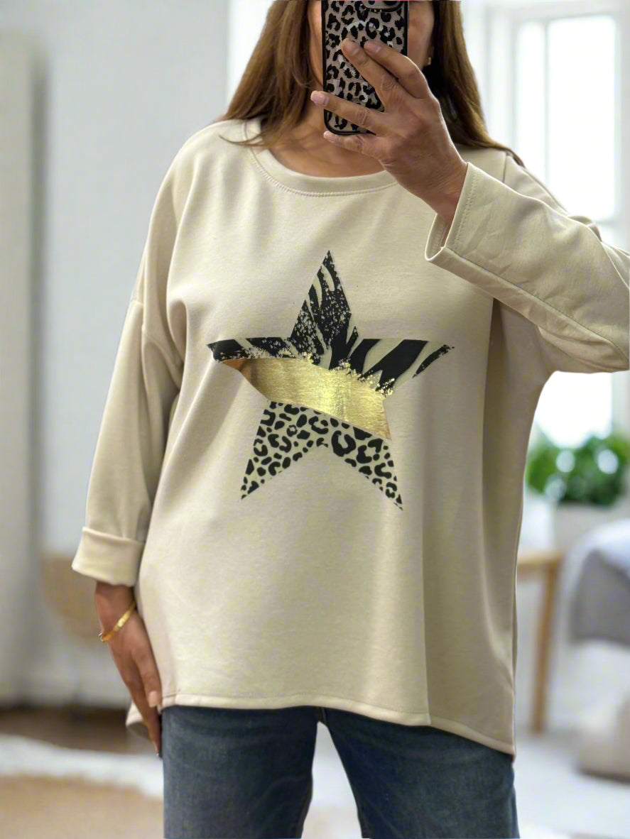 HARLAN- SCUBA JERSEY H/LOW SWEATSHIRT