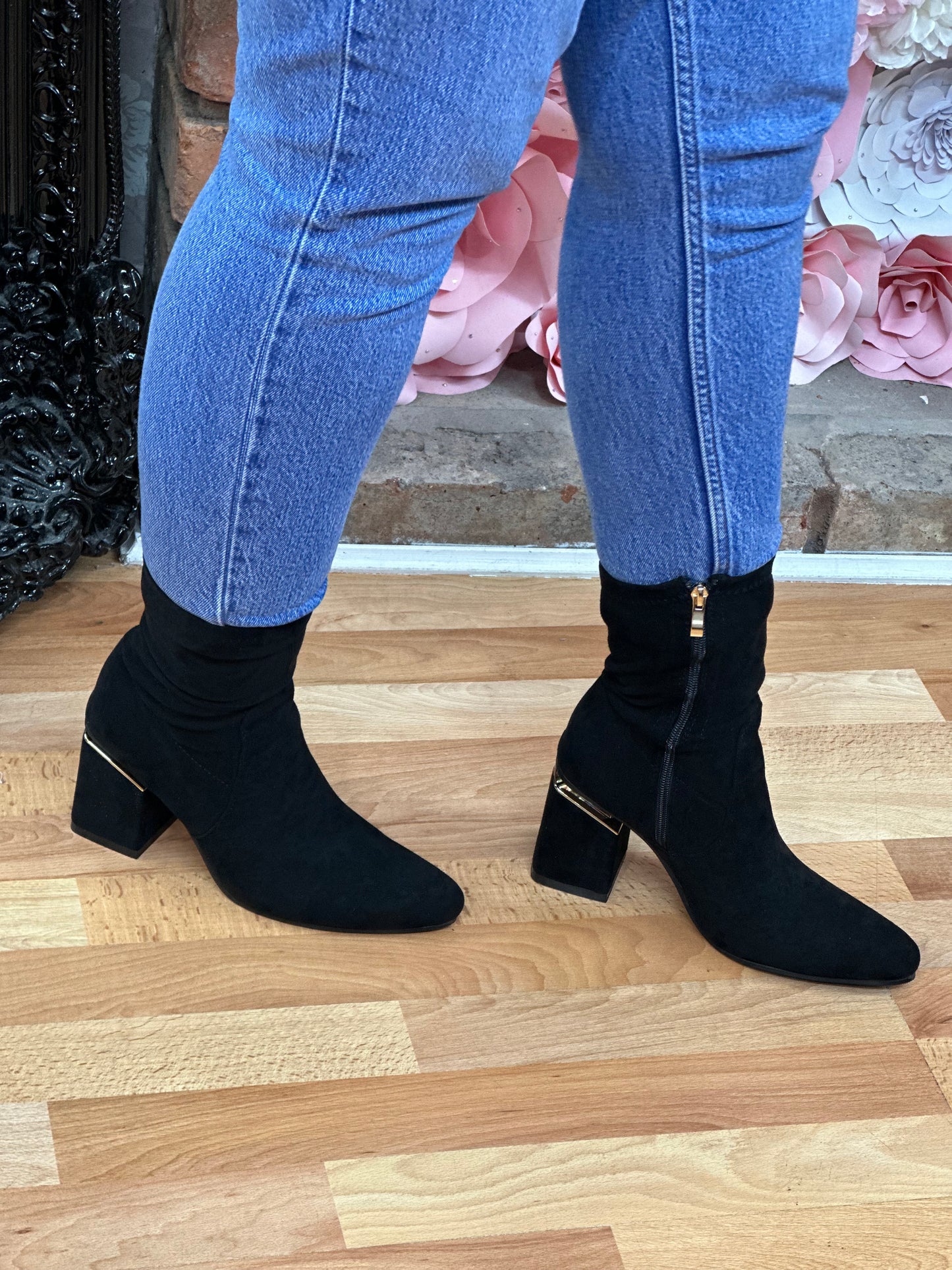 TED SUEDETTE SOCK BOOT-BLACK -#PAYDAY SAVING- FLASH40%