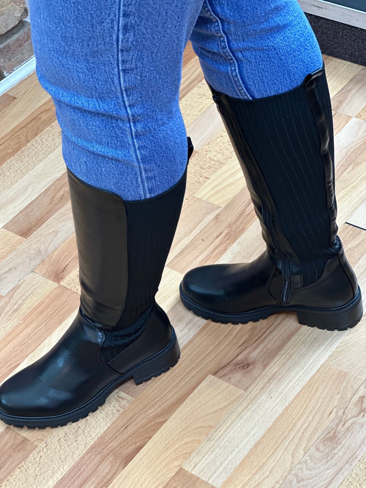 TORI HALF/HALF KNEEHIGH BOOT-BLACK