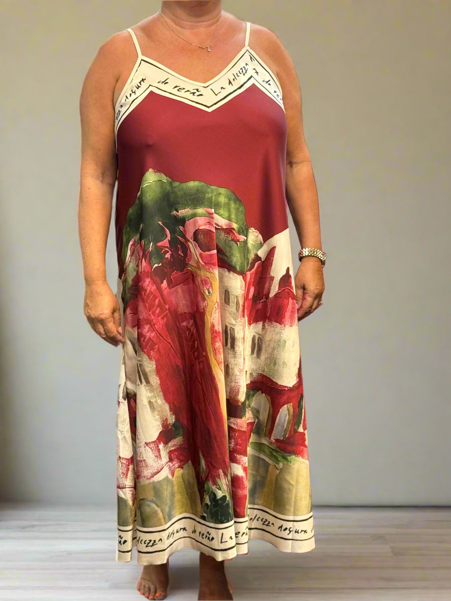 SEVILLE- HARPER STRAPPY SATIN DRESS