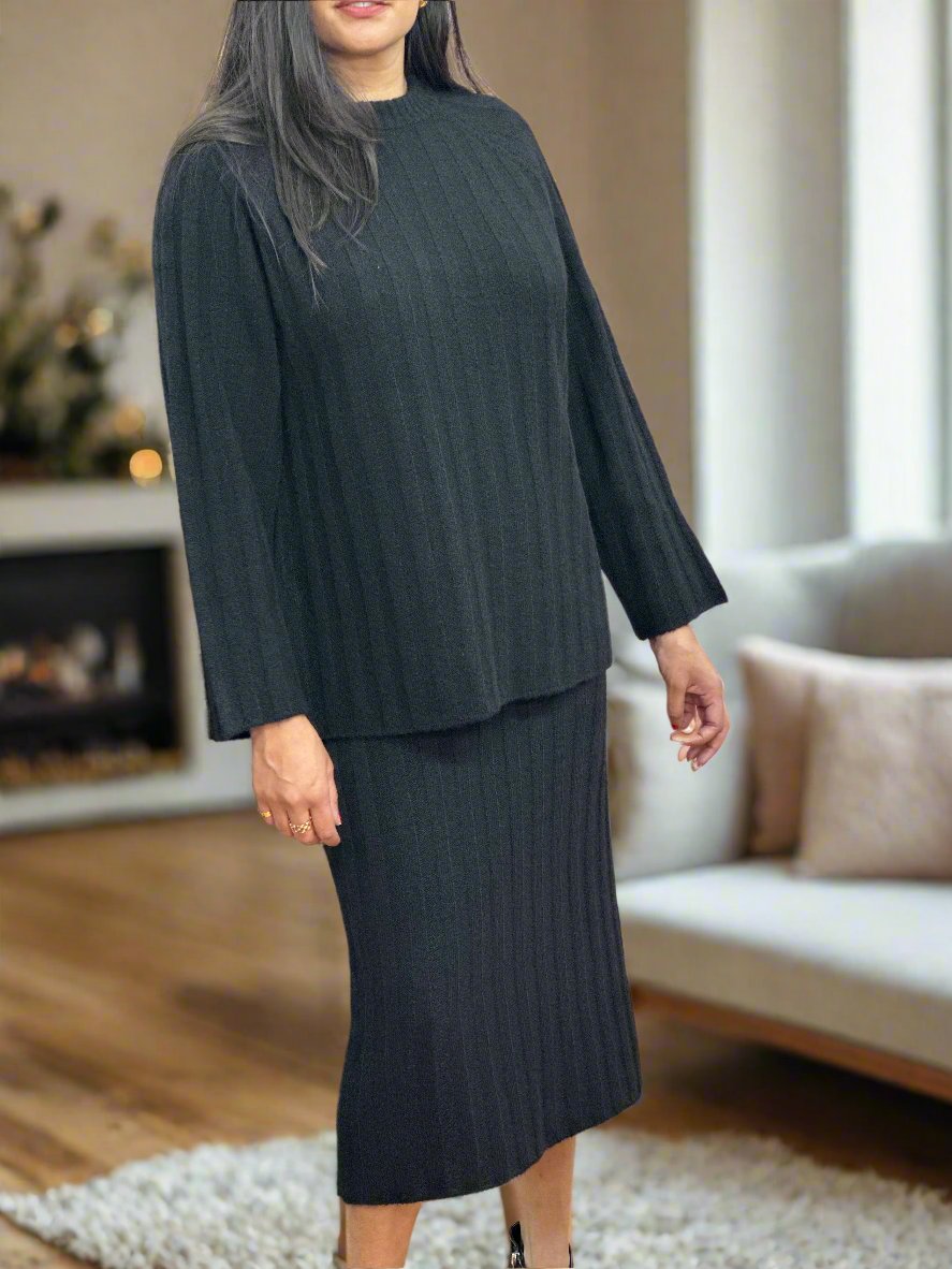 BYOUNG-MARIANNE RIB KNIT SKIRT-BLACK -#NOVEMBERBF