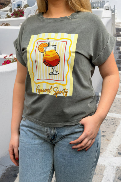 KIZZY-COCKTAIL SLOGAN TEE
