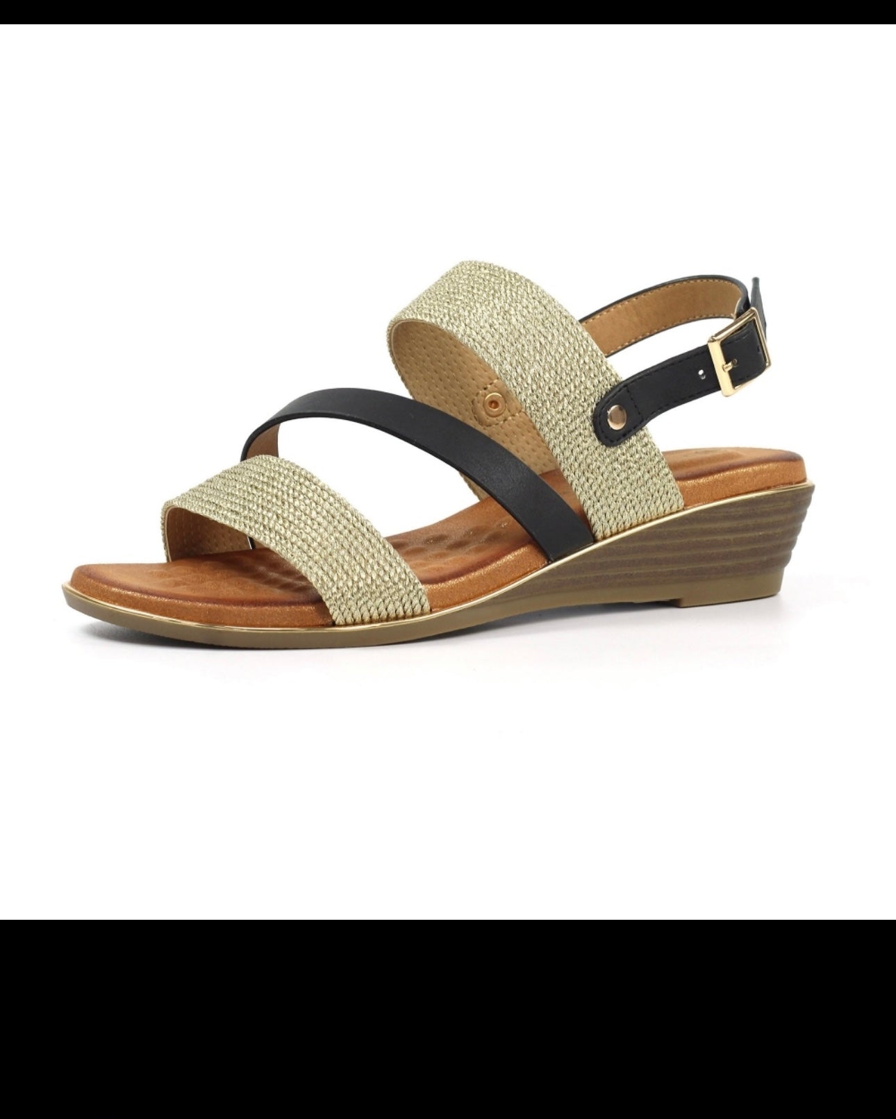 LUNAR PIPPA WEDGE SANDAL-BLACK