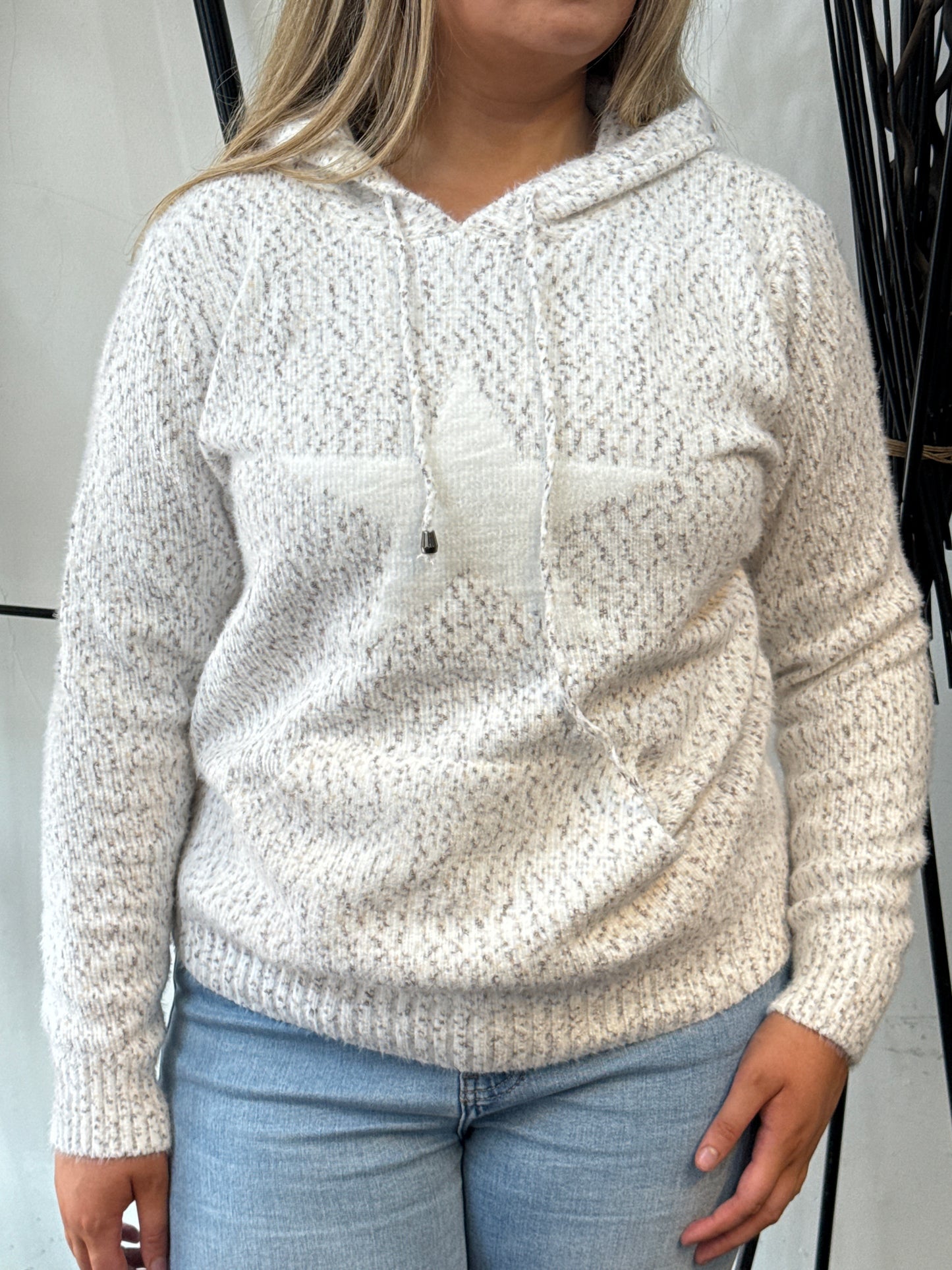 ARCHIE-STAR KNIT PATCH POCKET HOODY-