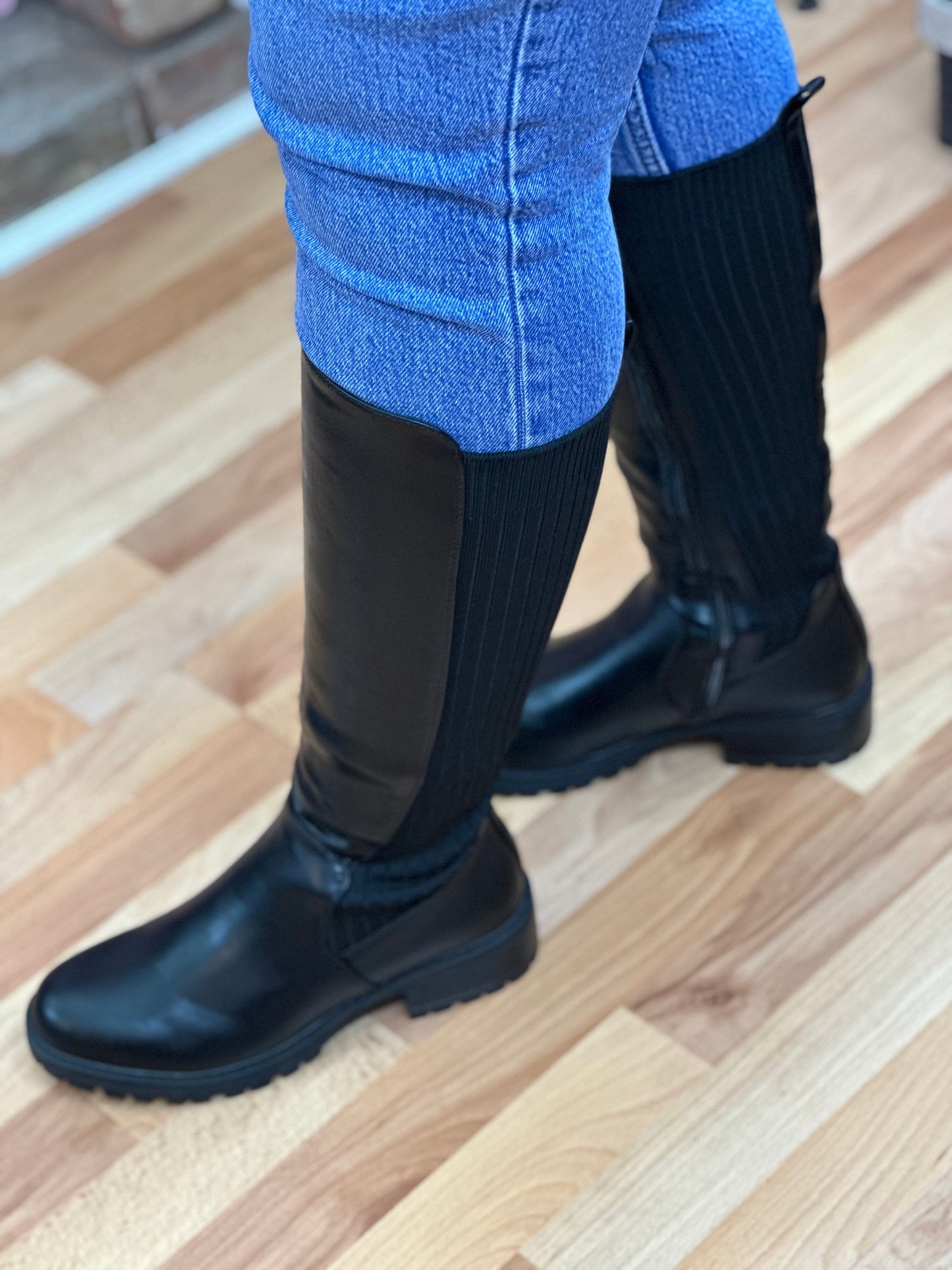 TORI HALF/HALF KNEEHIGH BOOT-BLACK