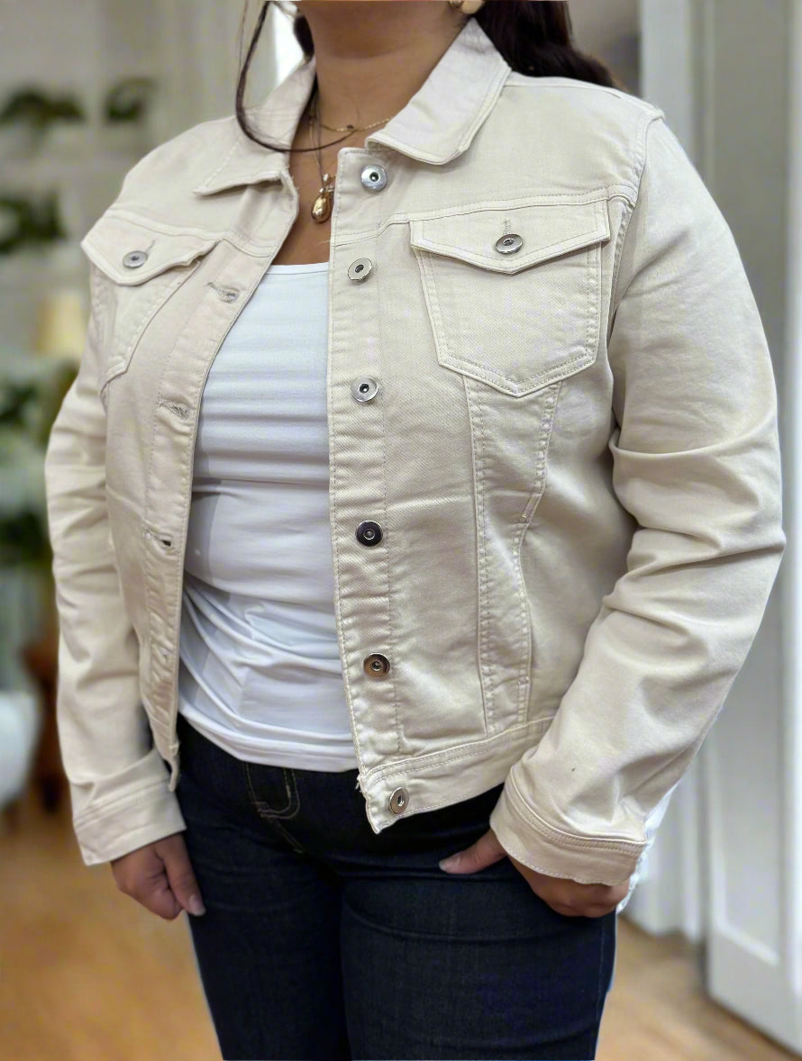 KERRY COTTON COLOURED DENIM JACKET -