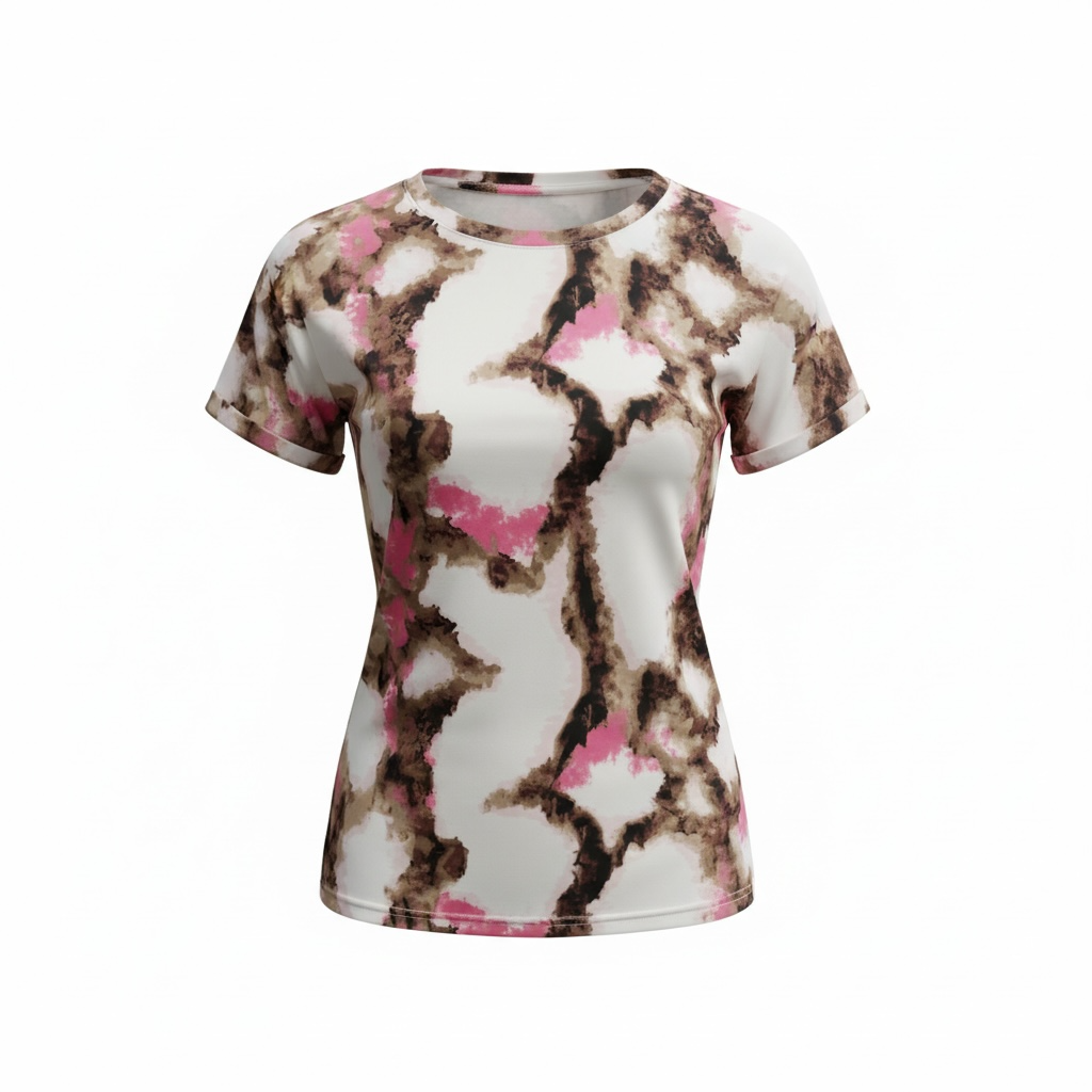 FRANSA- SEEN PINK/BEIGE SPLODGE TEE
