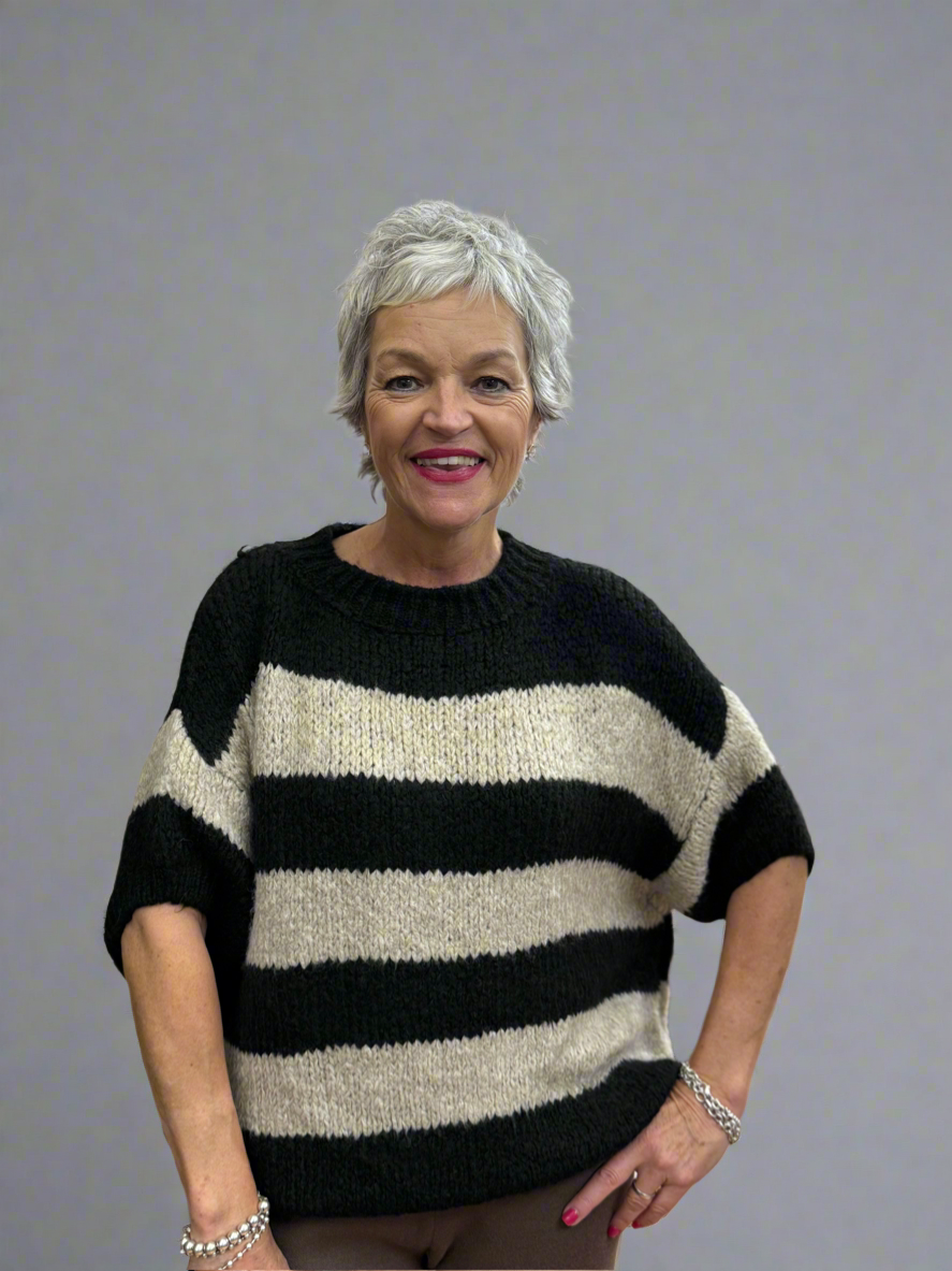 HAMPTON STRIPED PONCHO KNIT JUMPER