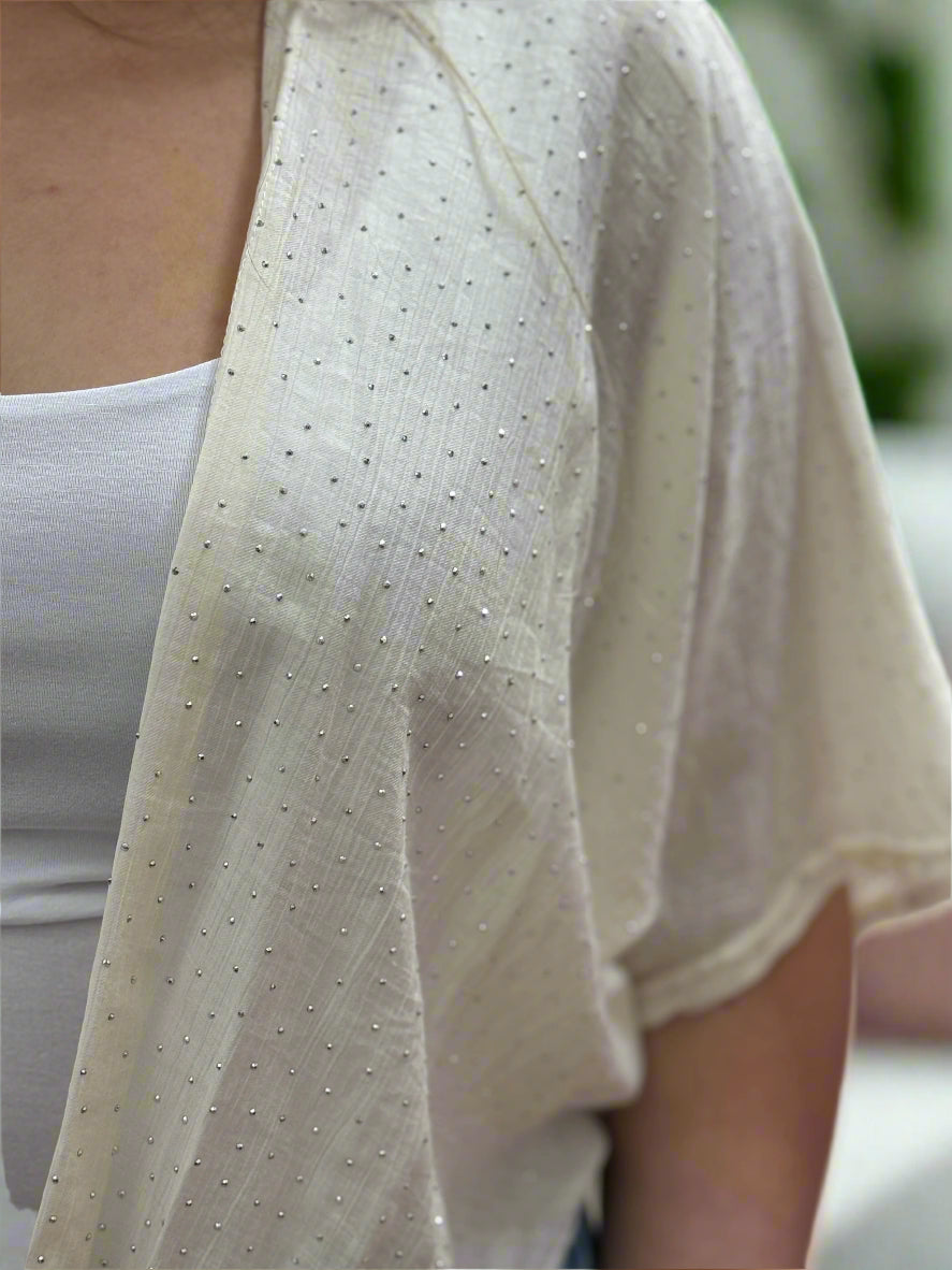 CLARA -SPARKLE TOP FRONT SHRUG