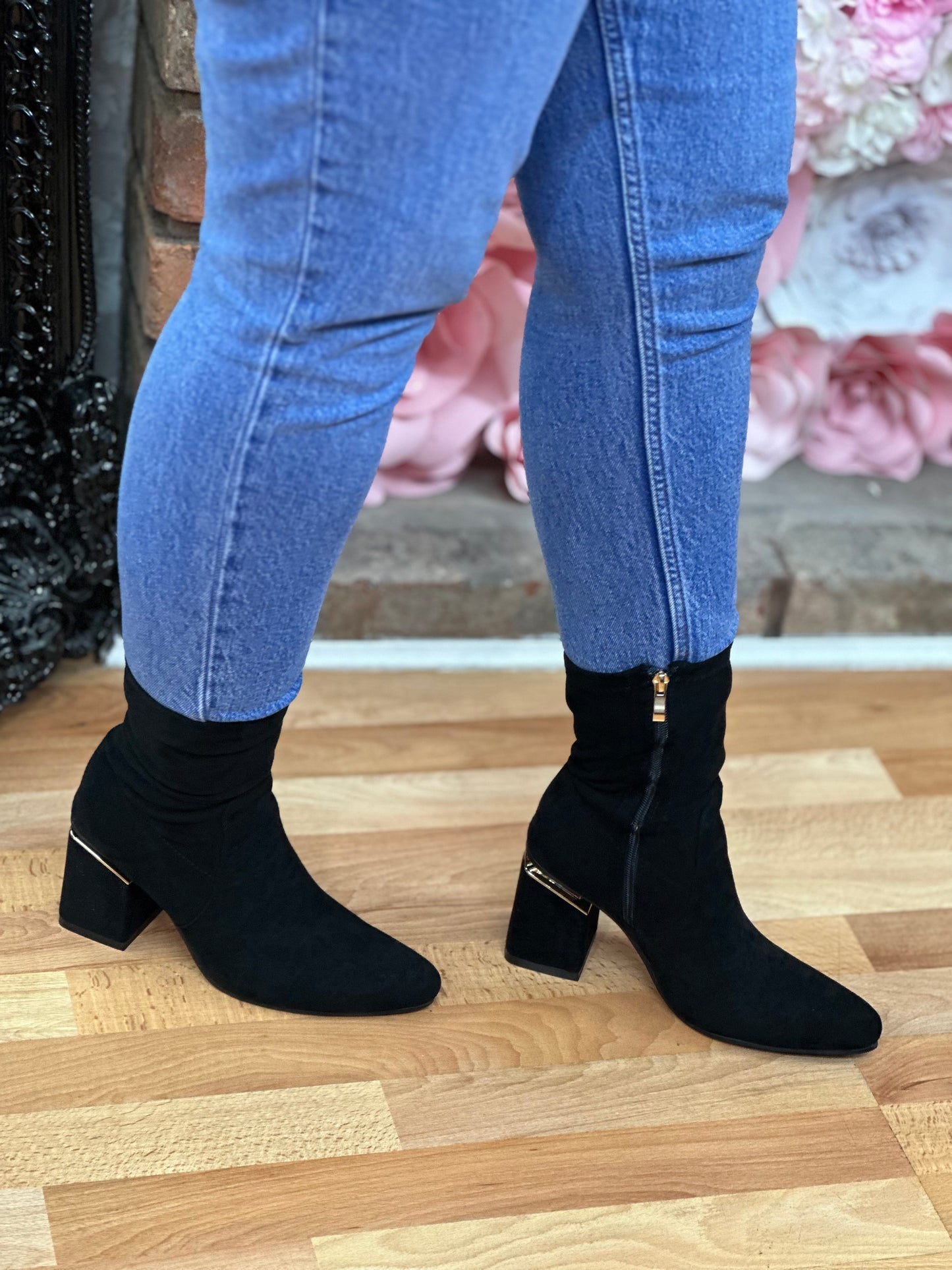 TED SUEDETTE SOCK BOOT-BLACK -#PAYDAY SAVING- FLASH40%