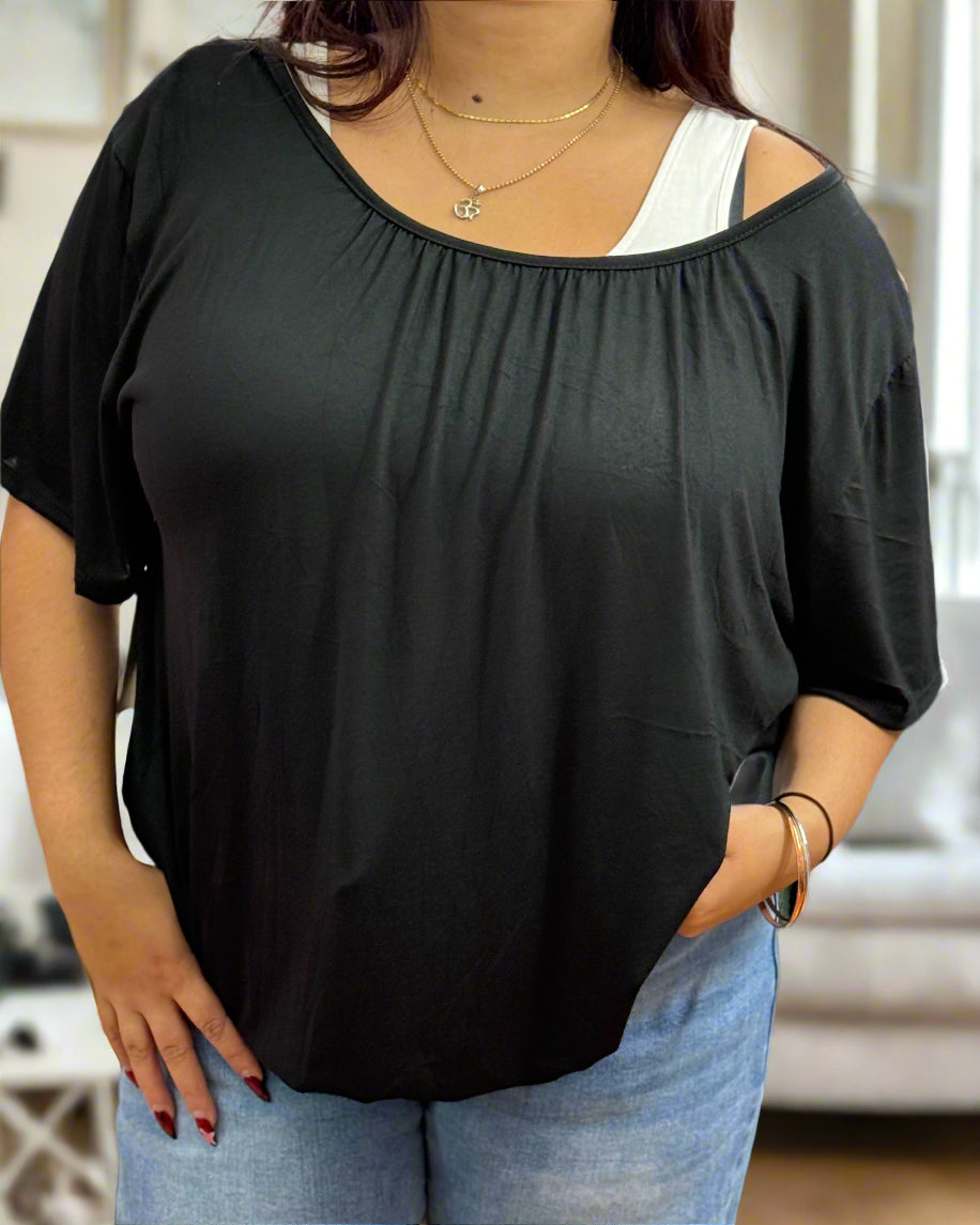HAZE-S SLEEVE-BUBBLE TOP-PLUS