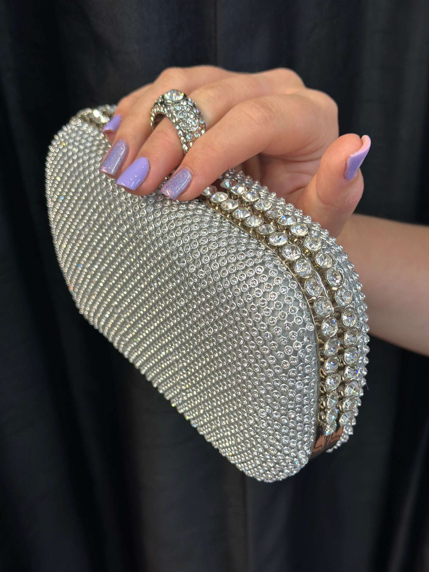 DOUBLE DIAMANTE CLUTCH-ALL COLOURS