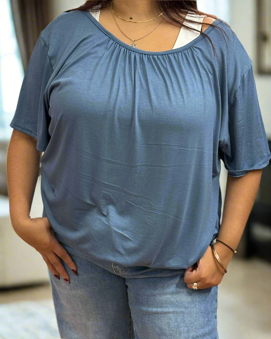 HAZE-S SLEEVE-BUBBLE TOP-PLUS
