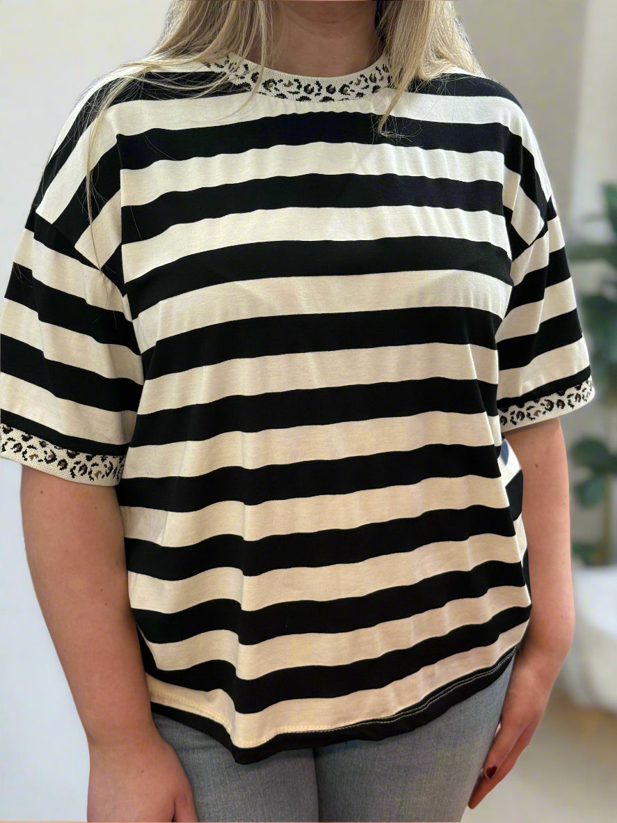 BAILEY -STRIPE TEE ANIMAL TRIM