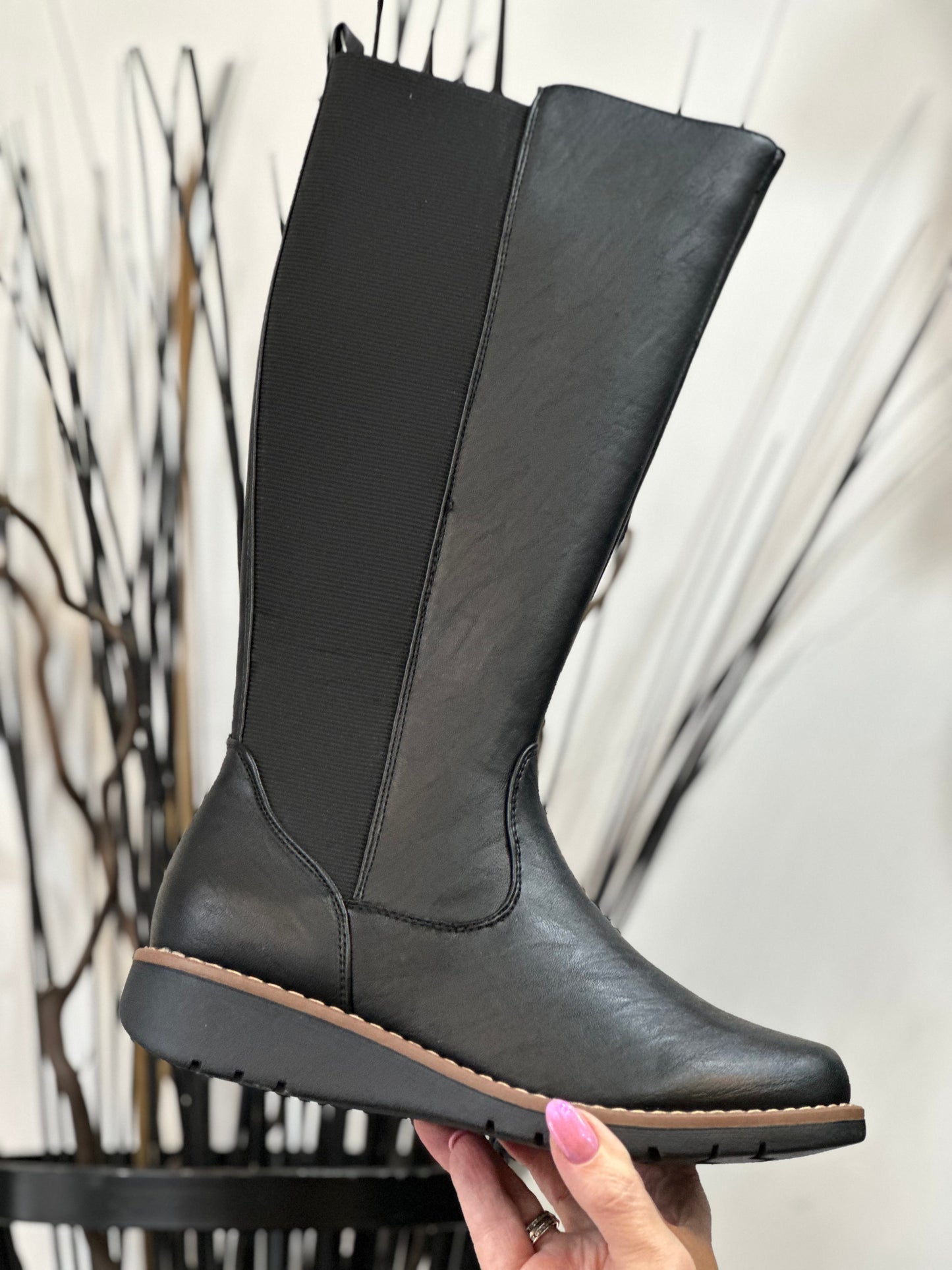 LISA - LOW WEDGE BOOT-BLACK --#FLASH££OFF