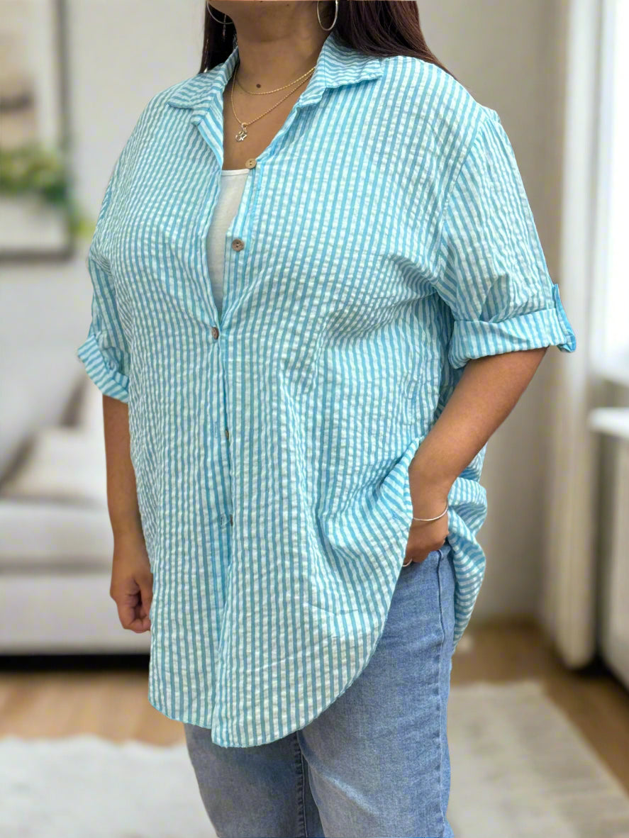 MORGAN-PIN STRIPE SHIRT