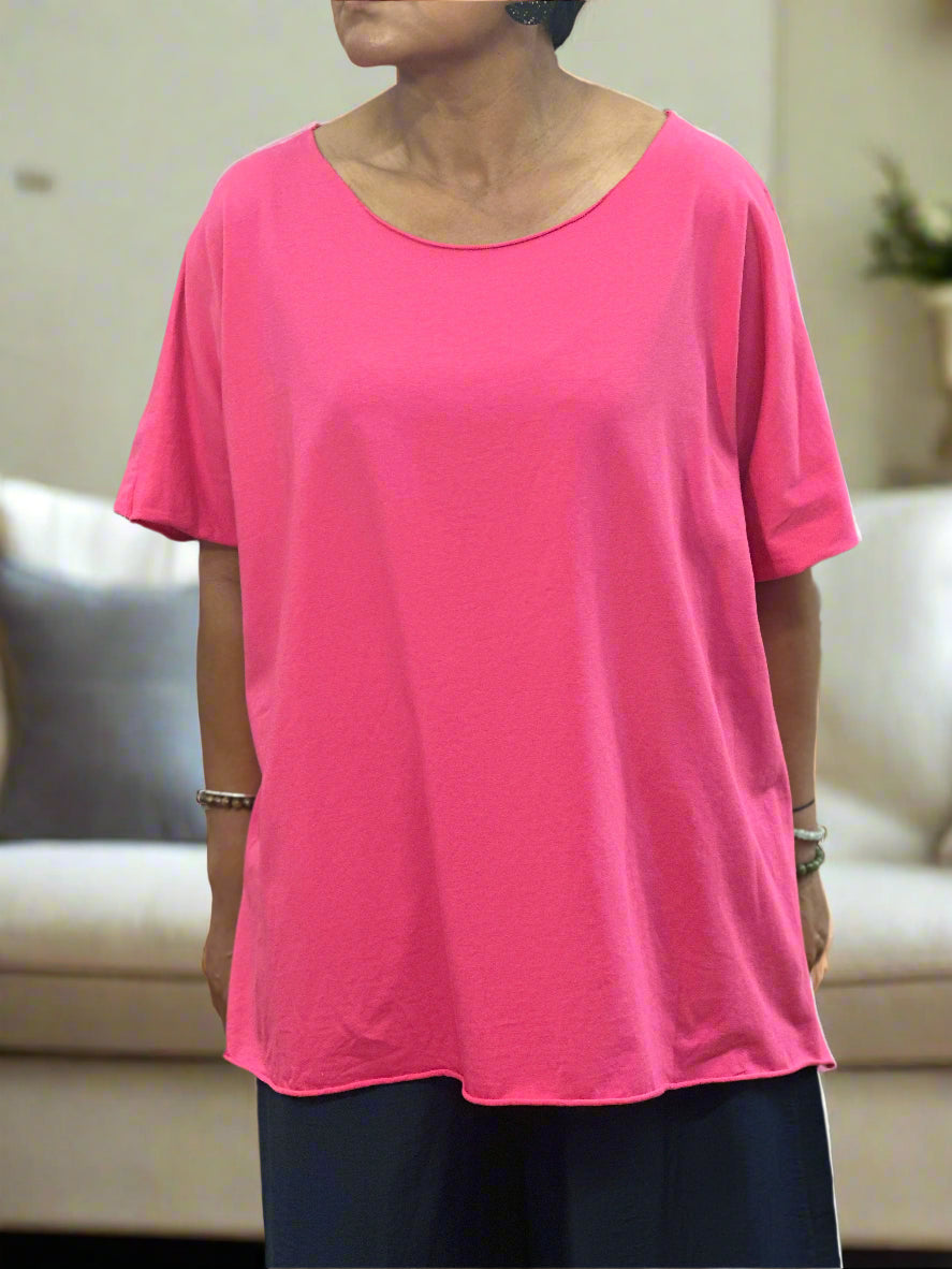 DARCEY-O/SIZED RAW EDGE TEE -#LAST 1 LEFT