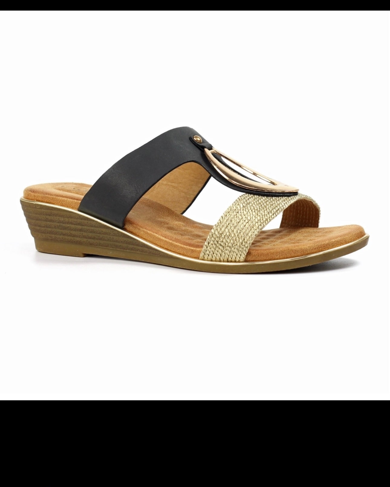 LUNAR PORTO-WEDGE SANDAL-BLACK - AUTO20% off @checkout