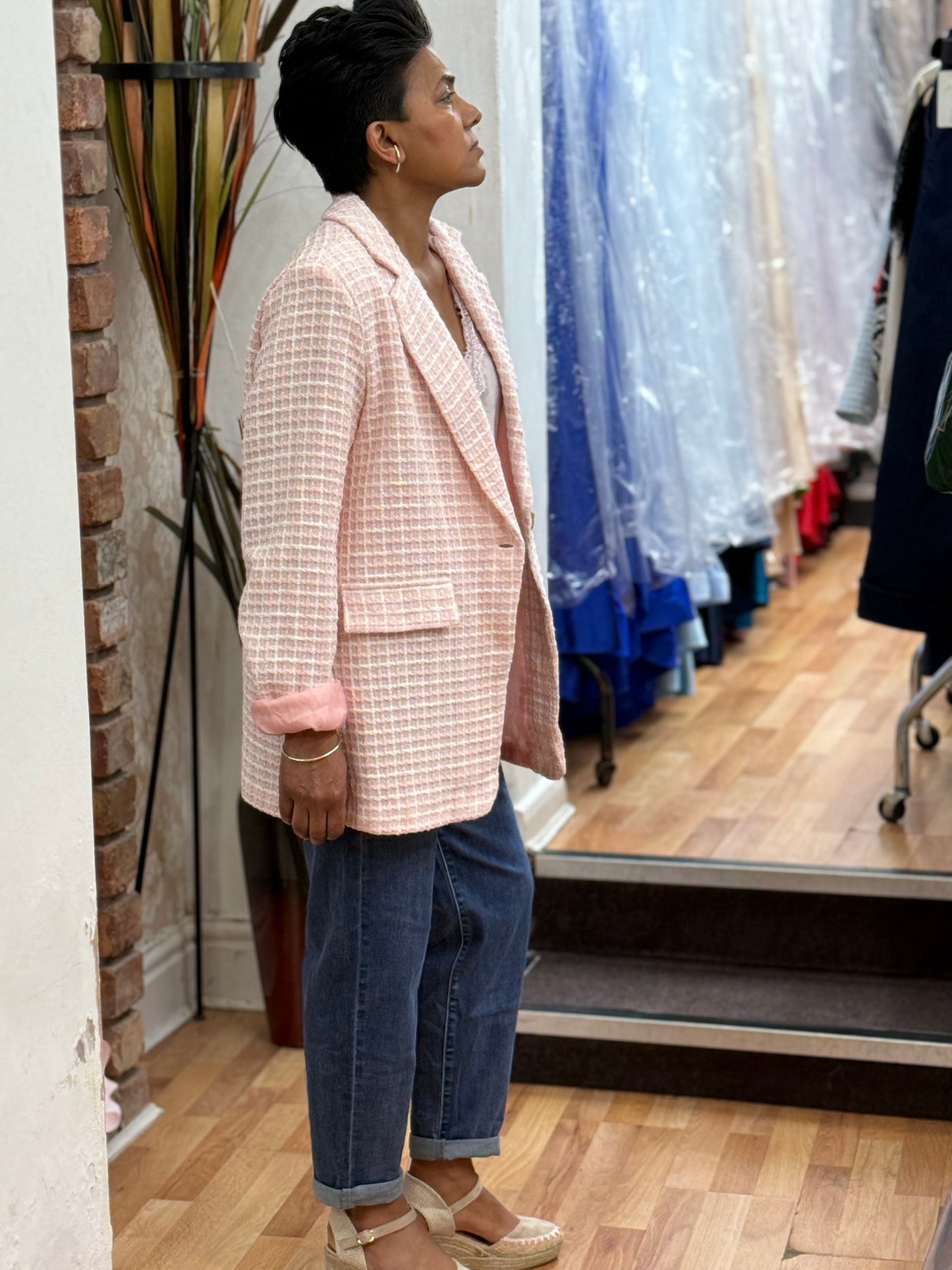 CARLTON- D-INSPIRED CHECK BLAZER