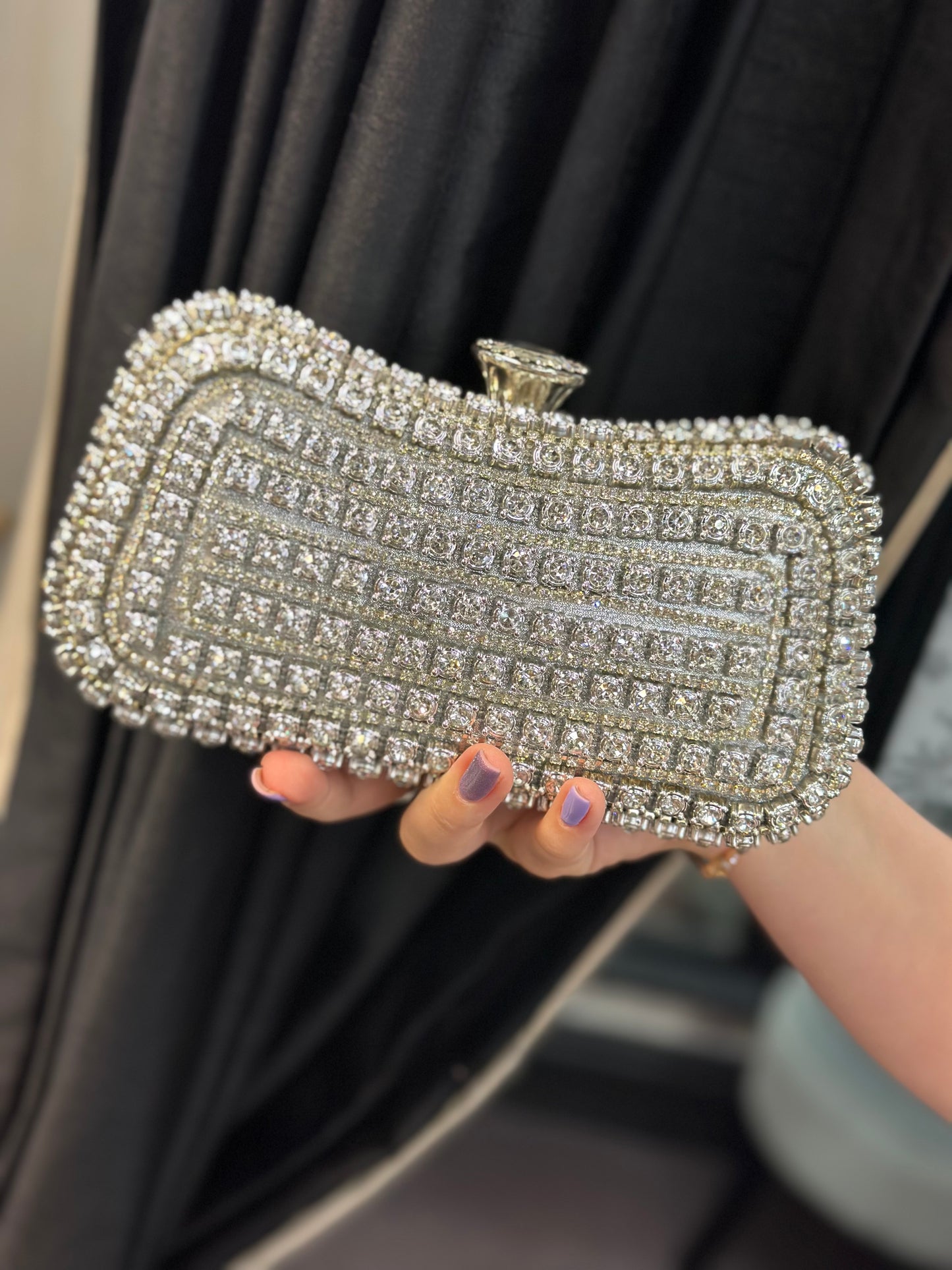 DOUBLE DIAMANTE CLUTCH-ALL COLOURS
