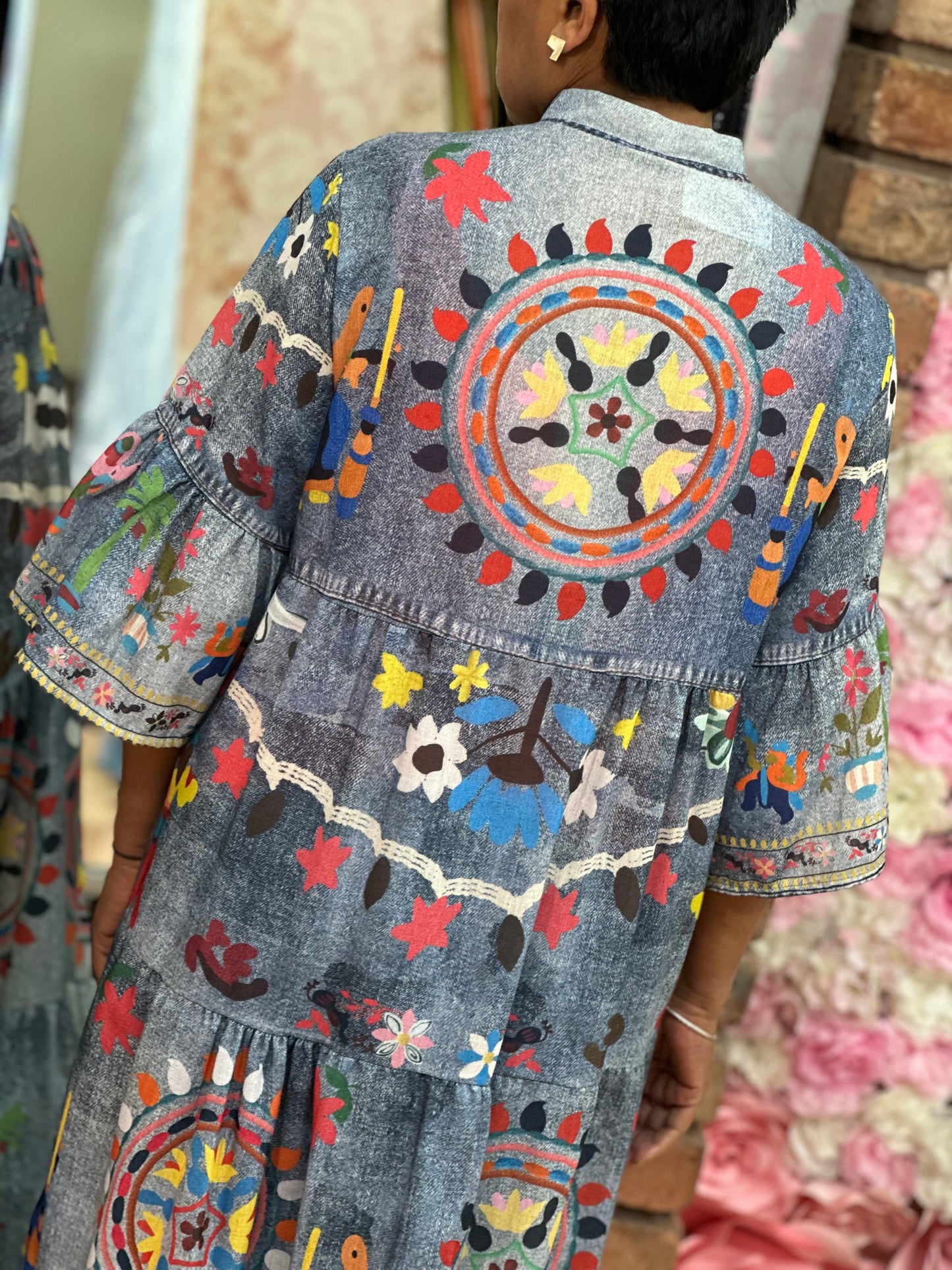 AZTEC MIDAXI SMOCK DRESS - #LASTONELEFT