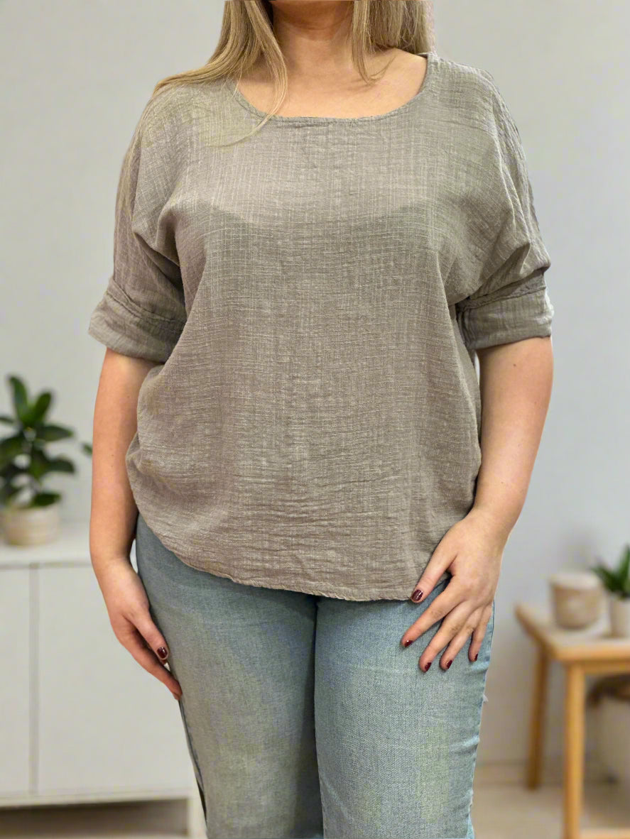 ROSANNA-S/SLV LINEN COTTON TOP MWBASIC