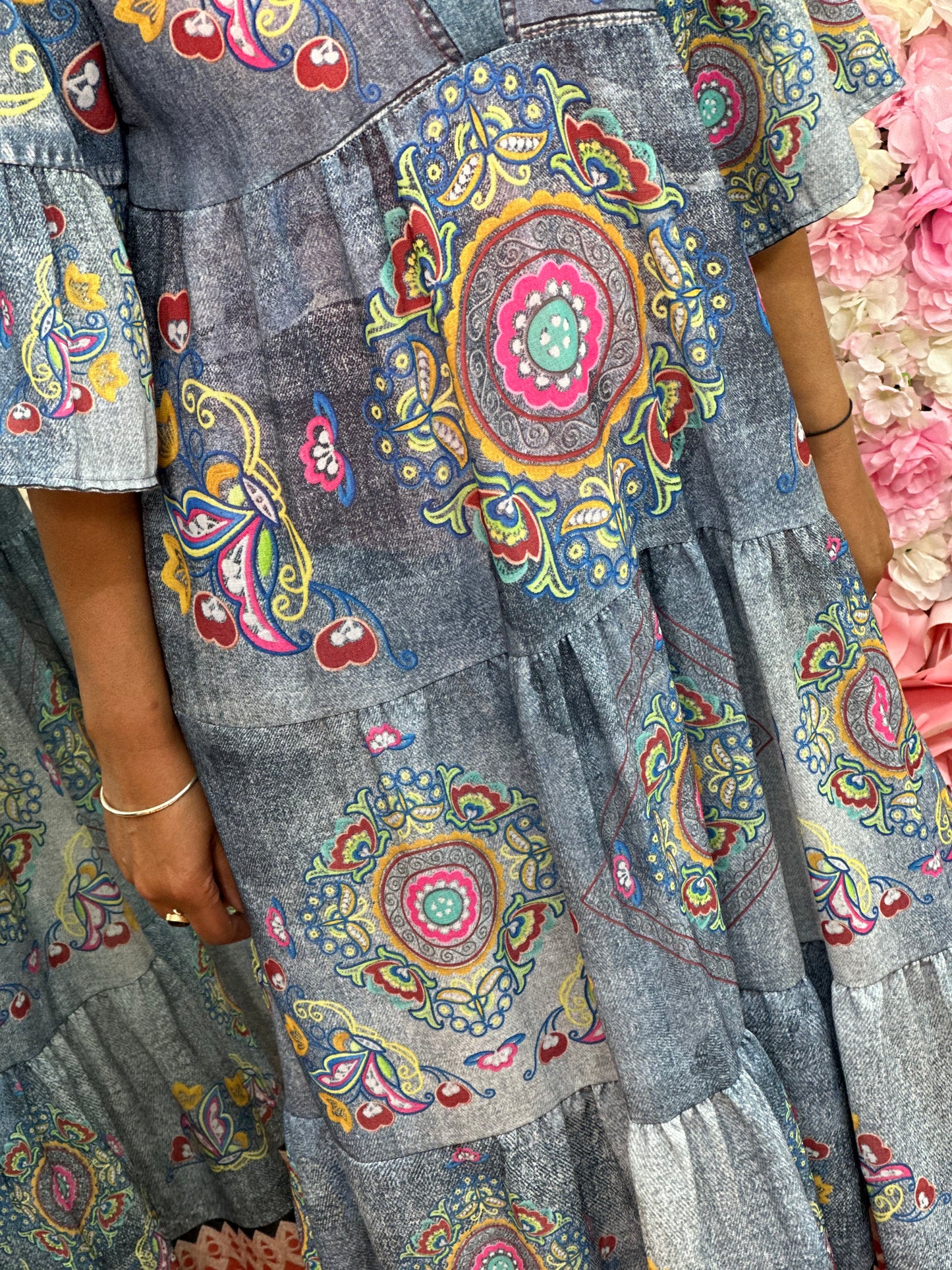 AZTEC MIDAXI SMOCK DRESS - #LASTONELEFT