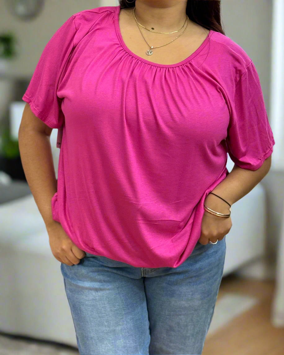 HAZE-S SLEEVE-BUBBLE TOP-PLUS