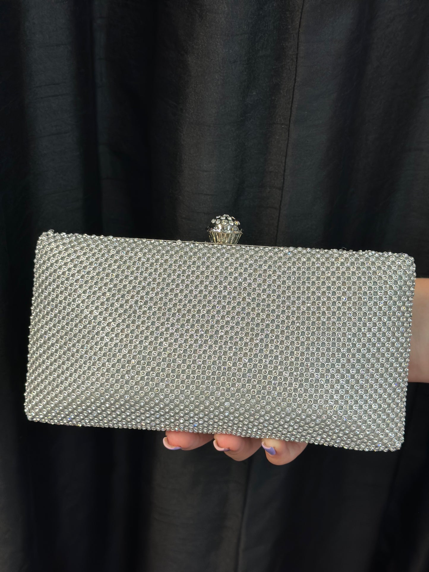DOUBLE DIAMANTE CLUTCH-ALL COLOURS