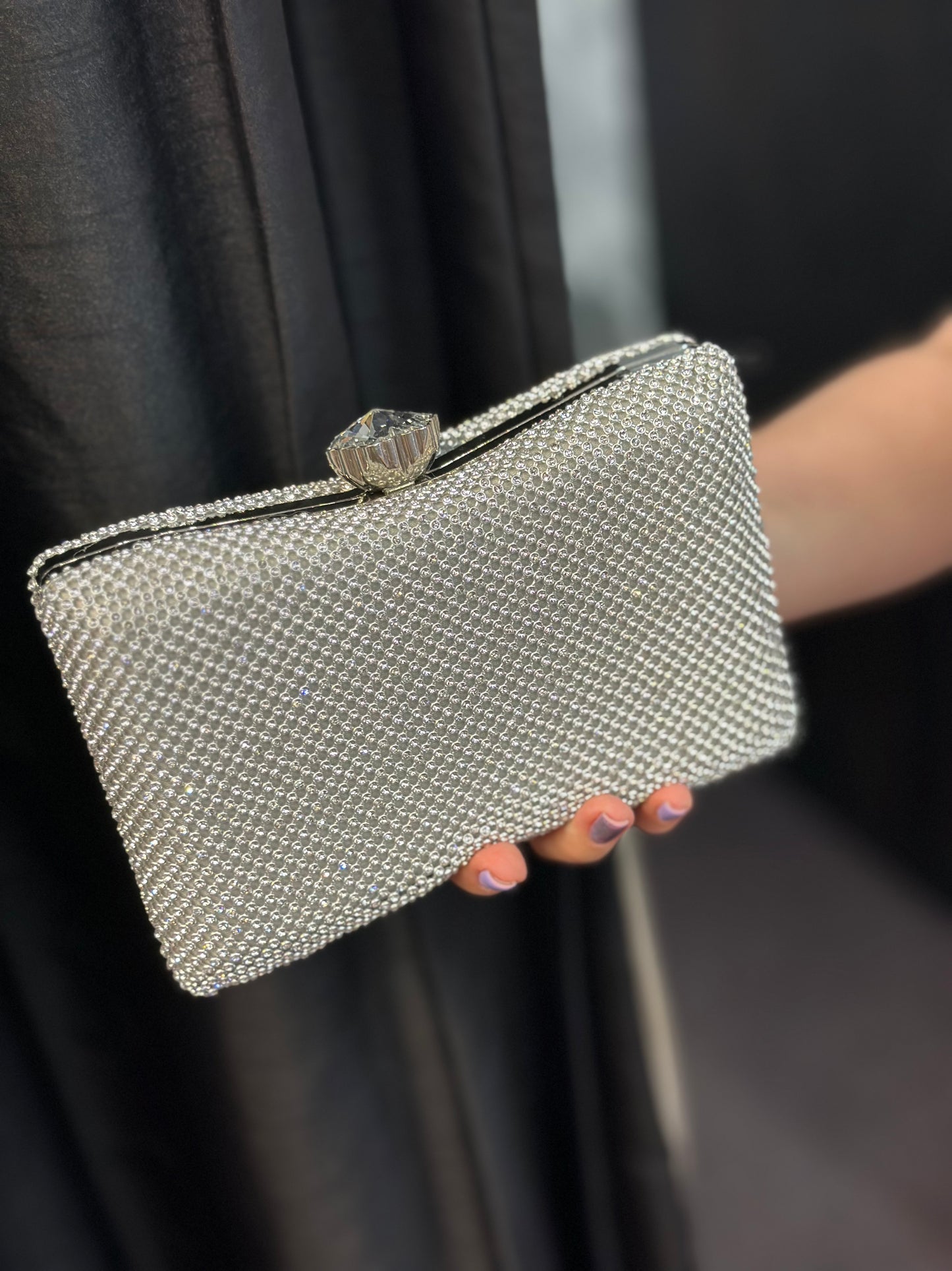 DOUBLE DIAMANTE CLUTCH-ALL COLOURS