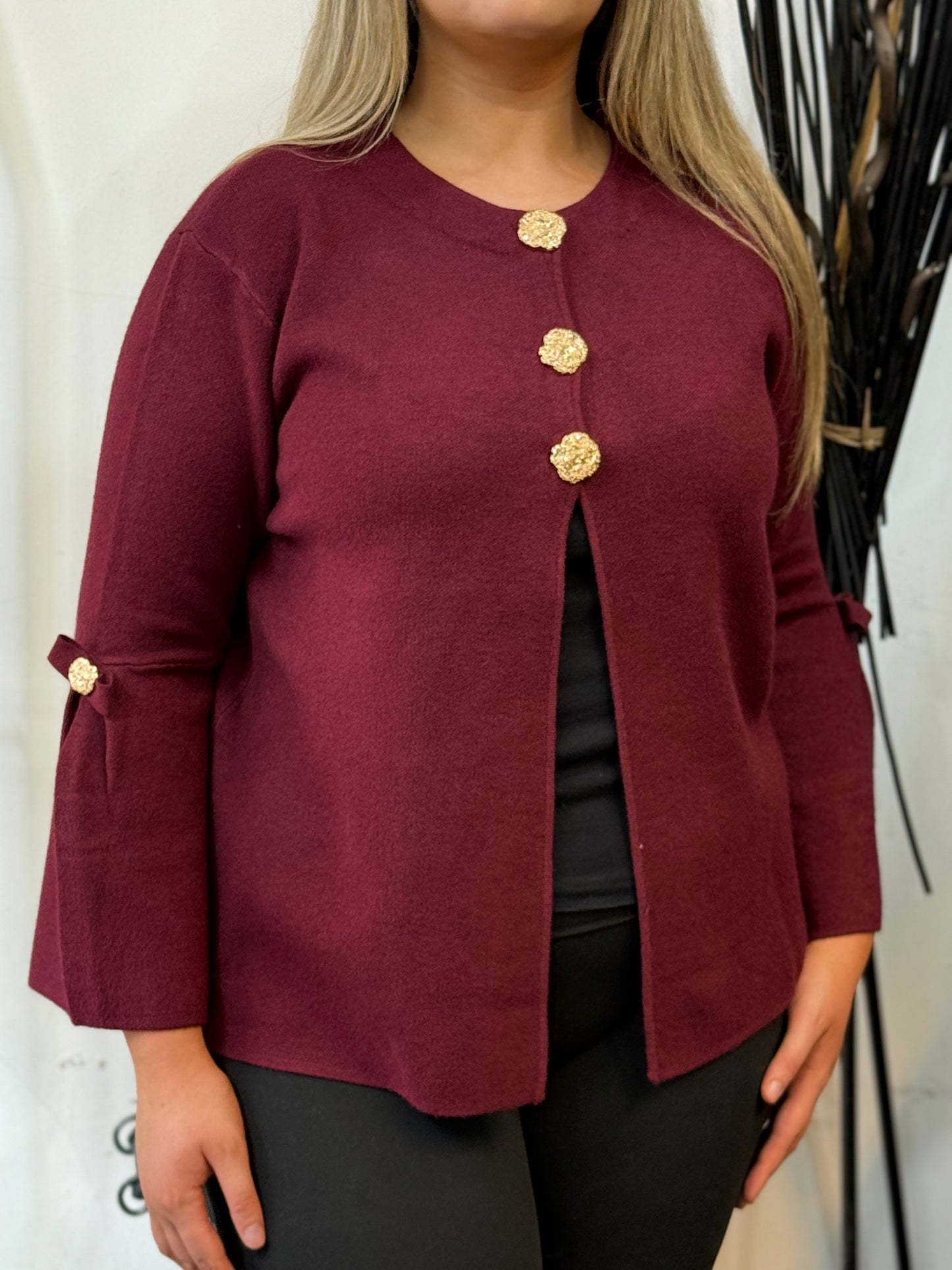 HALEY-GOLD BUTTON BOW CARDI -#BlackFridaySale - -🖤🖤 AUTO XTRA20% off @ Checkout