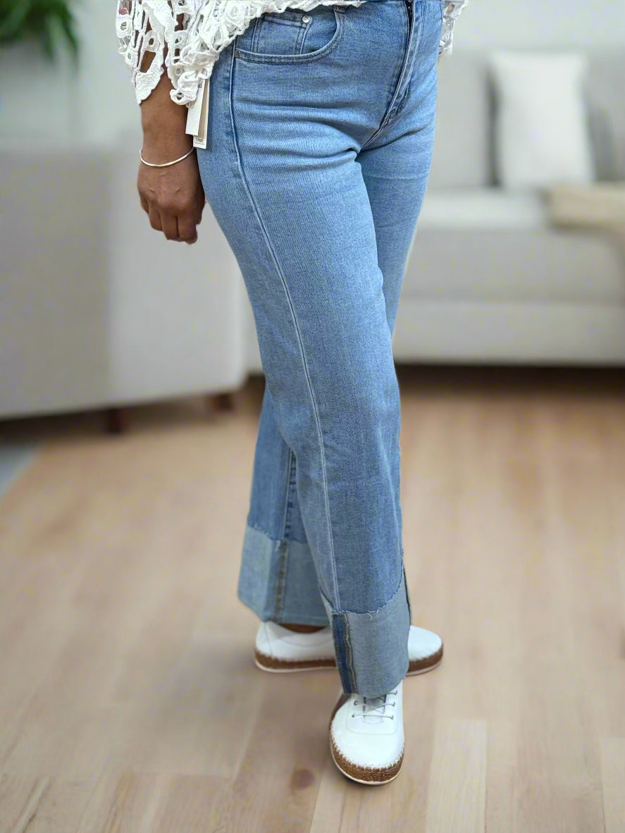 GEORGIE-TURN-UP W/LEG ANKLE JEAN