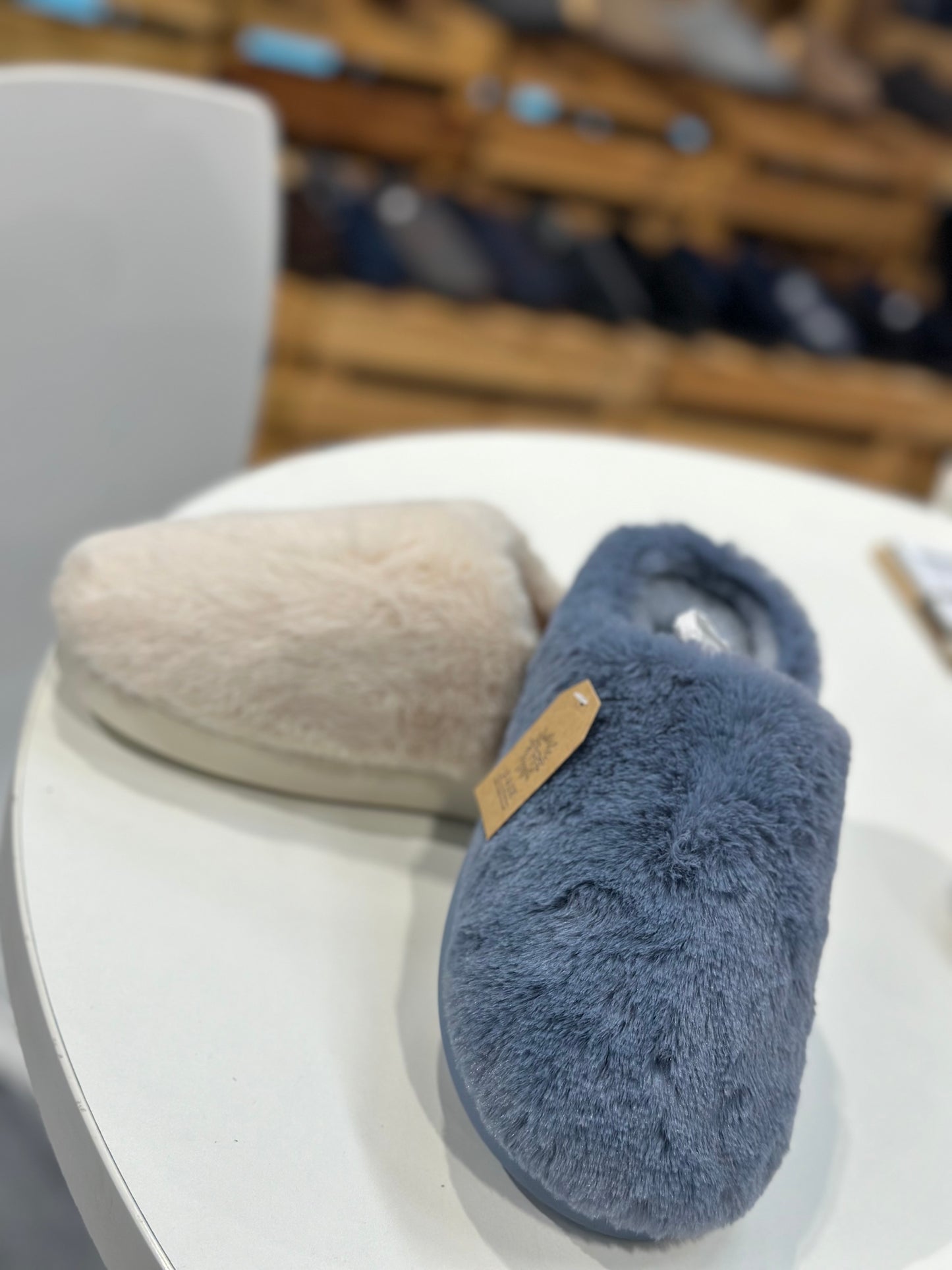 CANDICE -F/FUR MULE BED SLIPPER- ANY2FOR£15