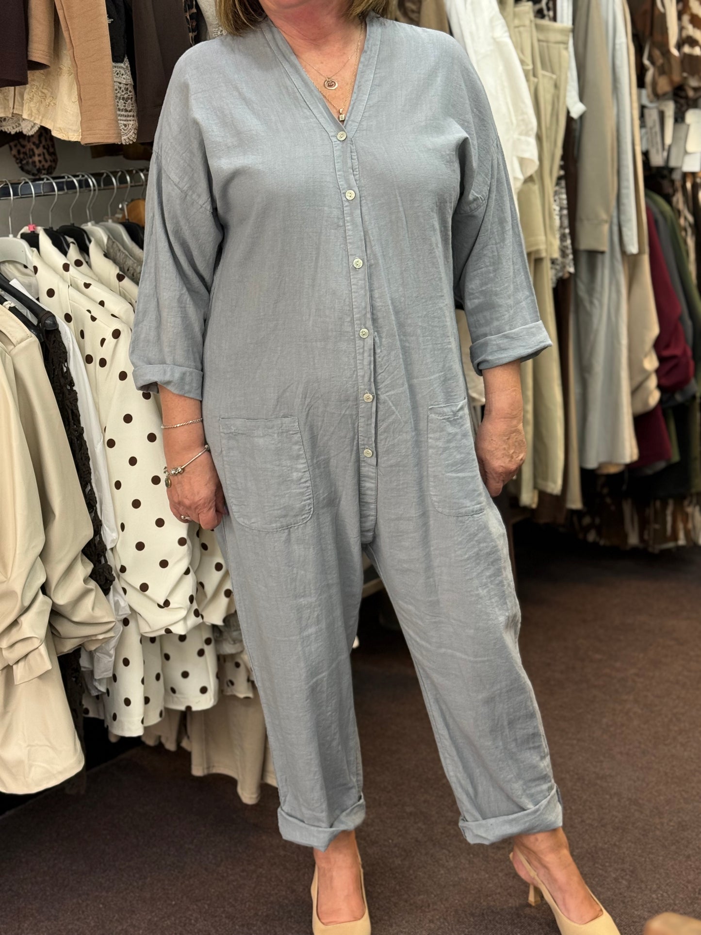 INGA- LINEN BOILER JUMPSUIT
