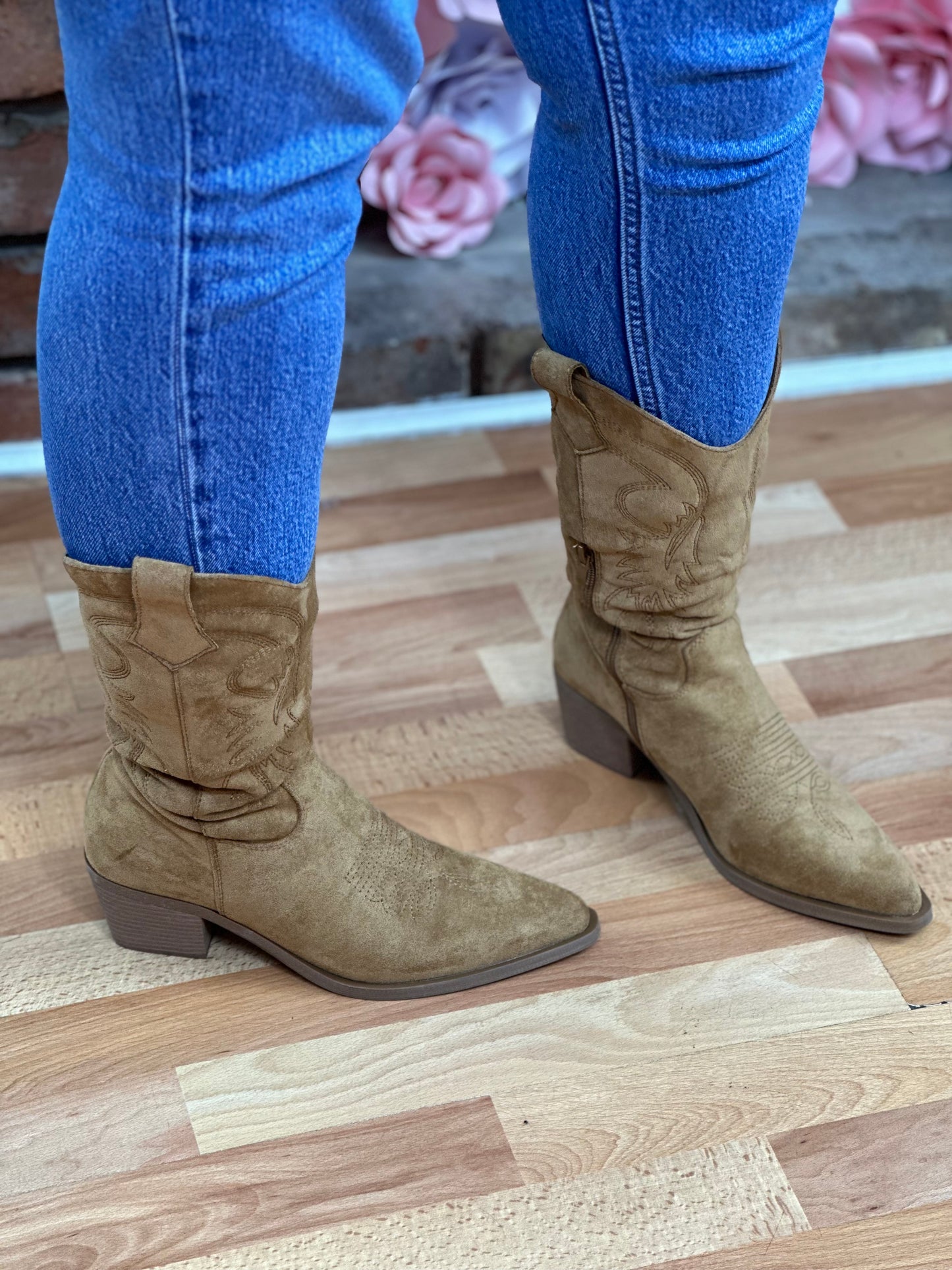 KENLEY CALF COWBOY BOOT-CAMEL --#FLASH££OFF
