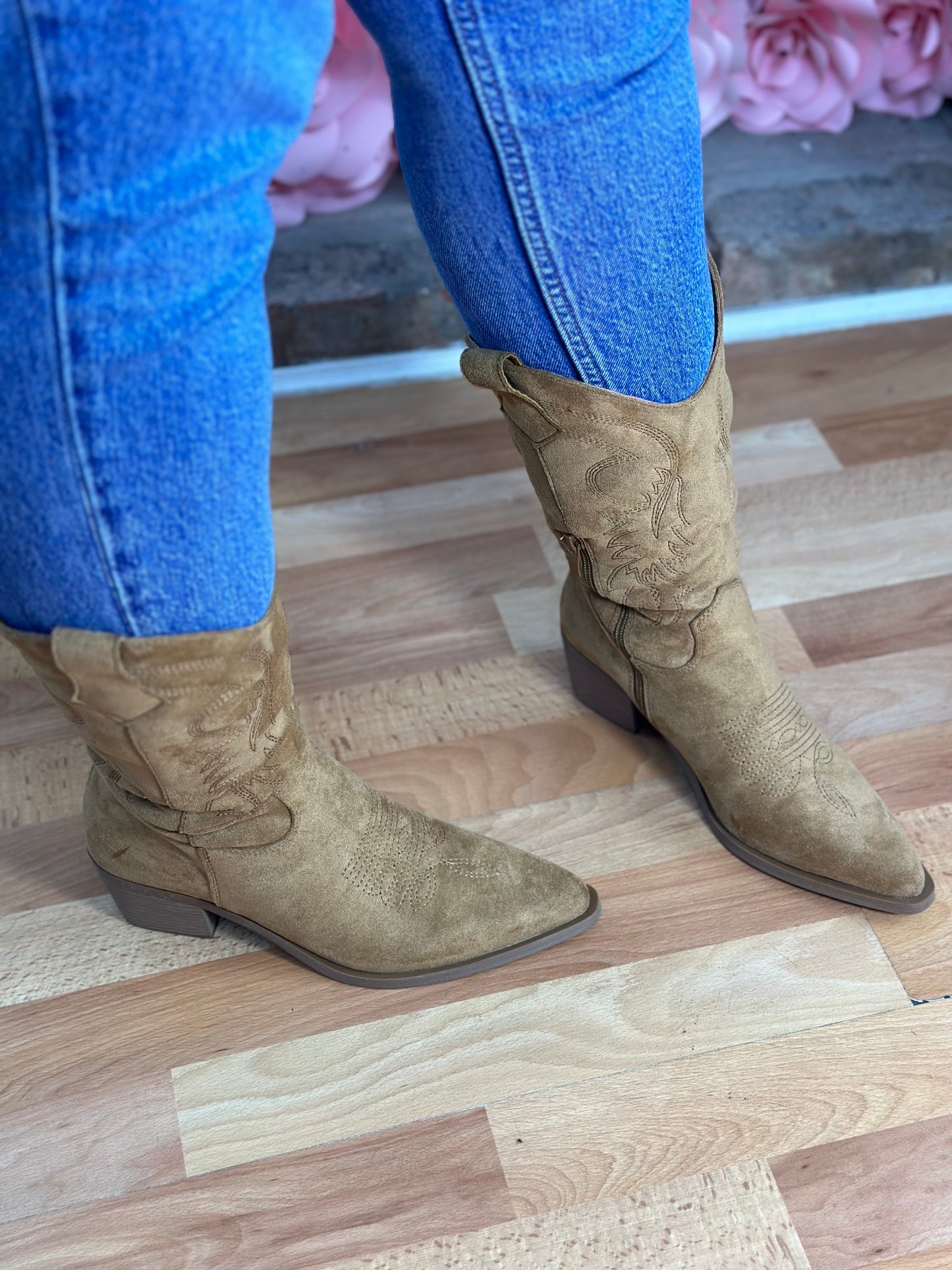 KENLEY CALF COWBOY BOOT-CAMEL --#FLASH££OFF