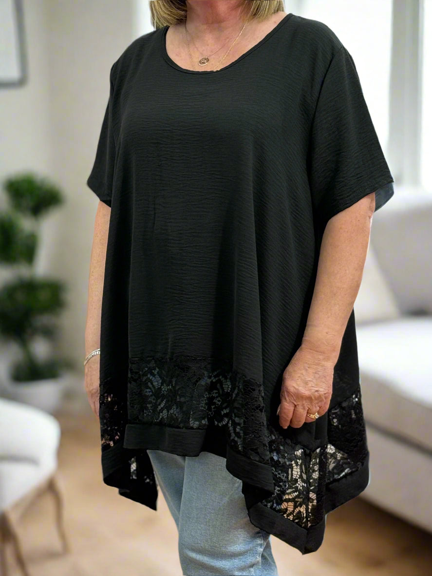 ST IVES-IDA A LINE LACE TOP