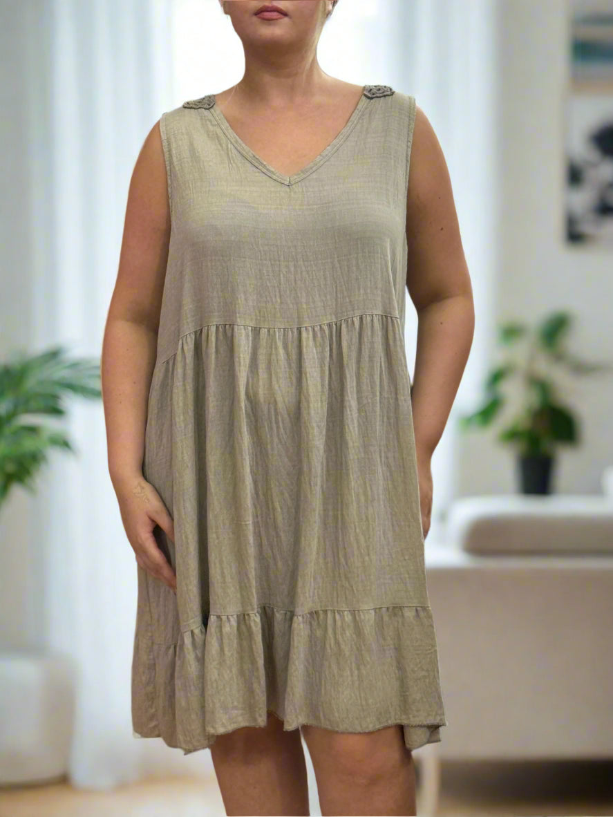 DARCY- CROCHET BACK SILKY DRESS
