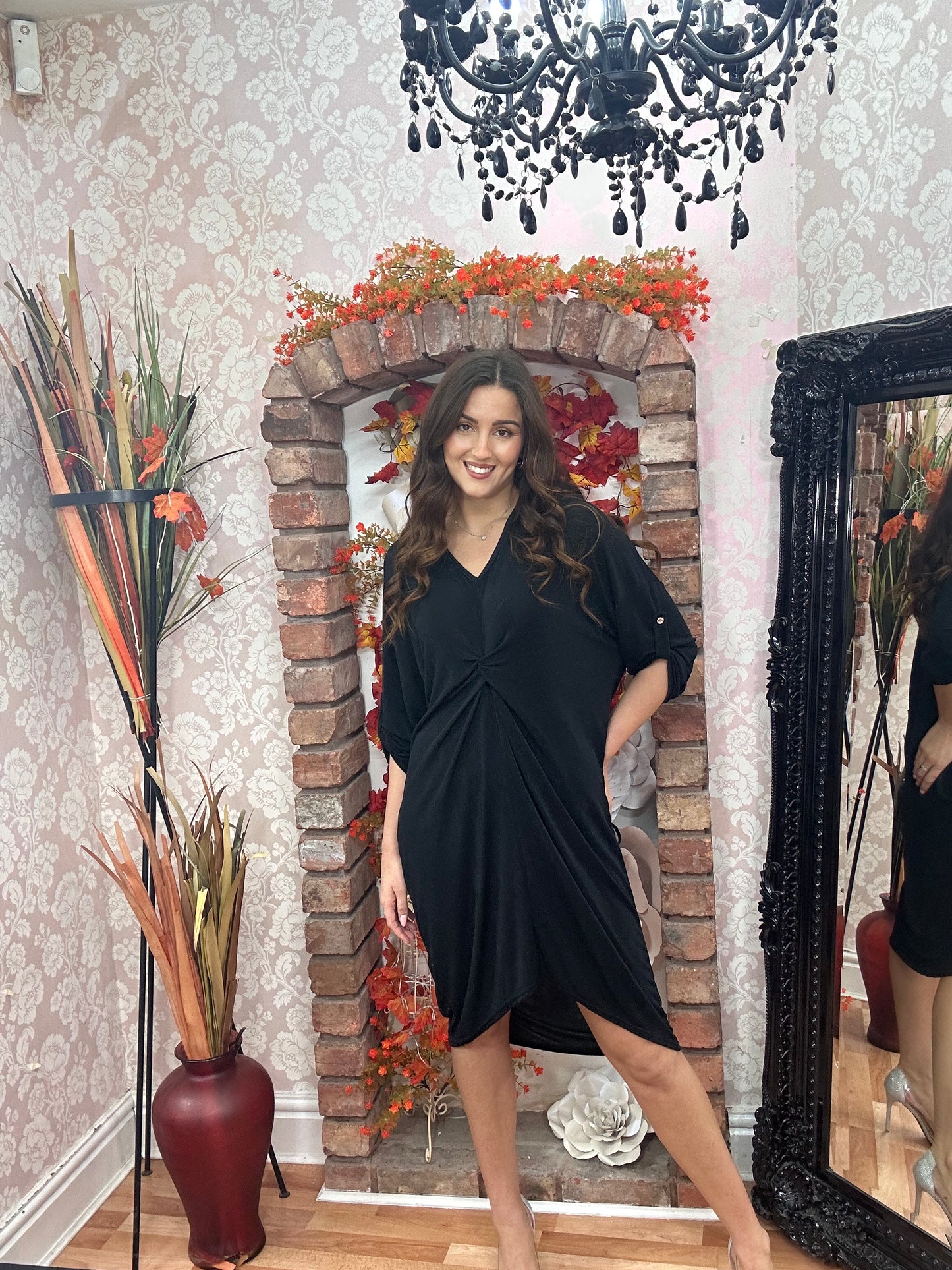 LARA SHIMMER KNOT FRONT DRESS-#PARTY SALE 50% OFF