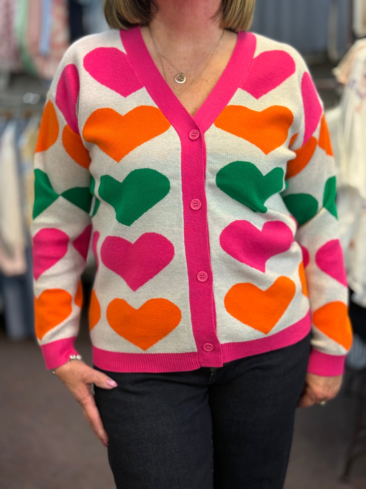 NELLY-BIG HEART CARDIGAN